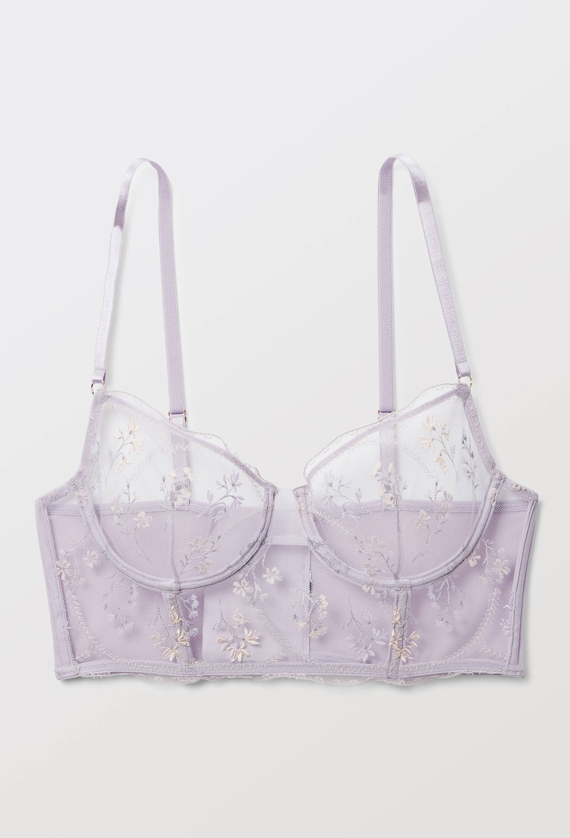 Corset LOUISE en tulle brod&eacute;, Violet clair, large image number 2