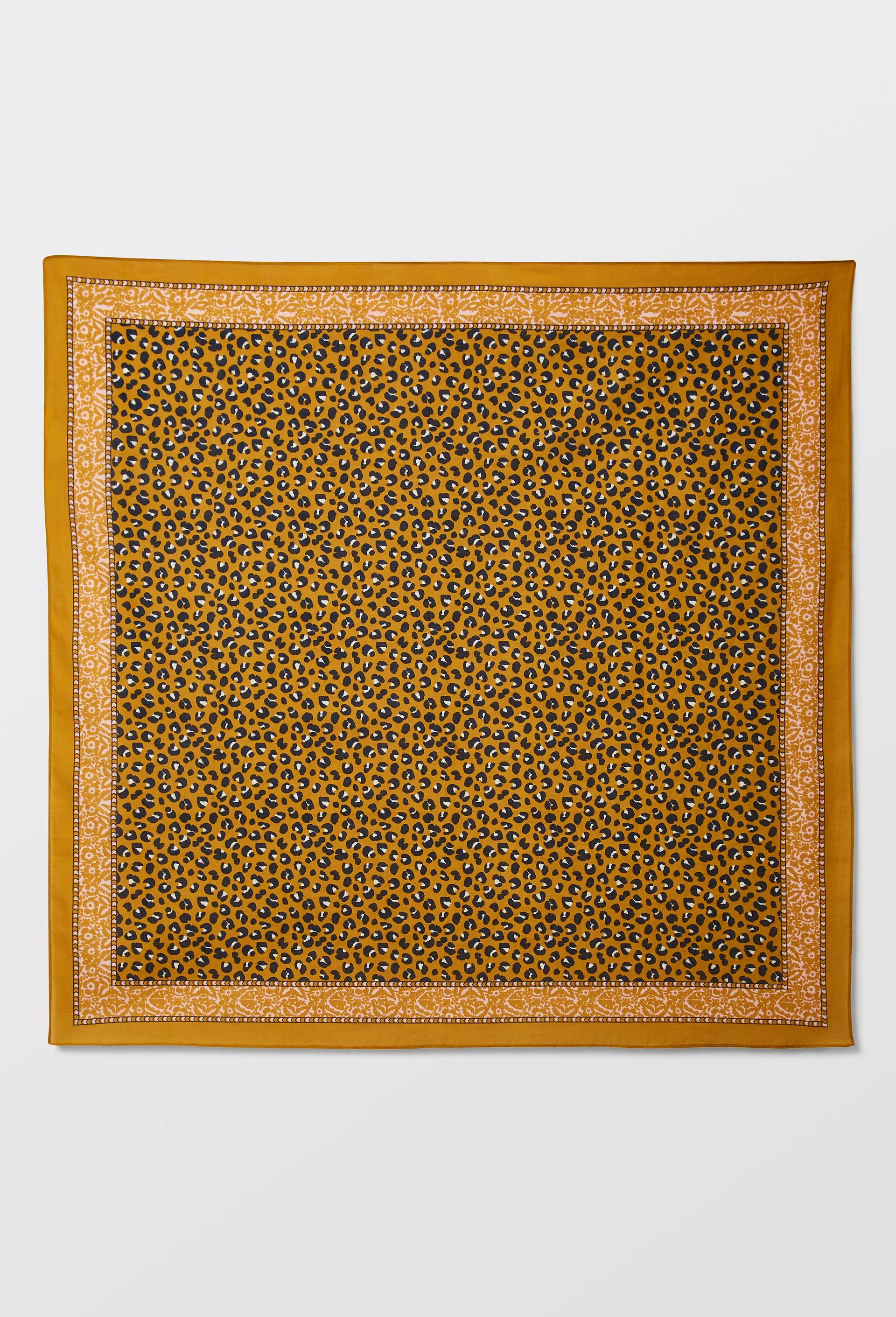 Foulard imprim&eacute; en coton BIO GOTS, Brun clair, large image number 1