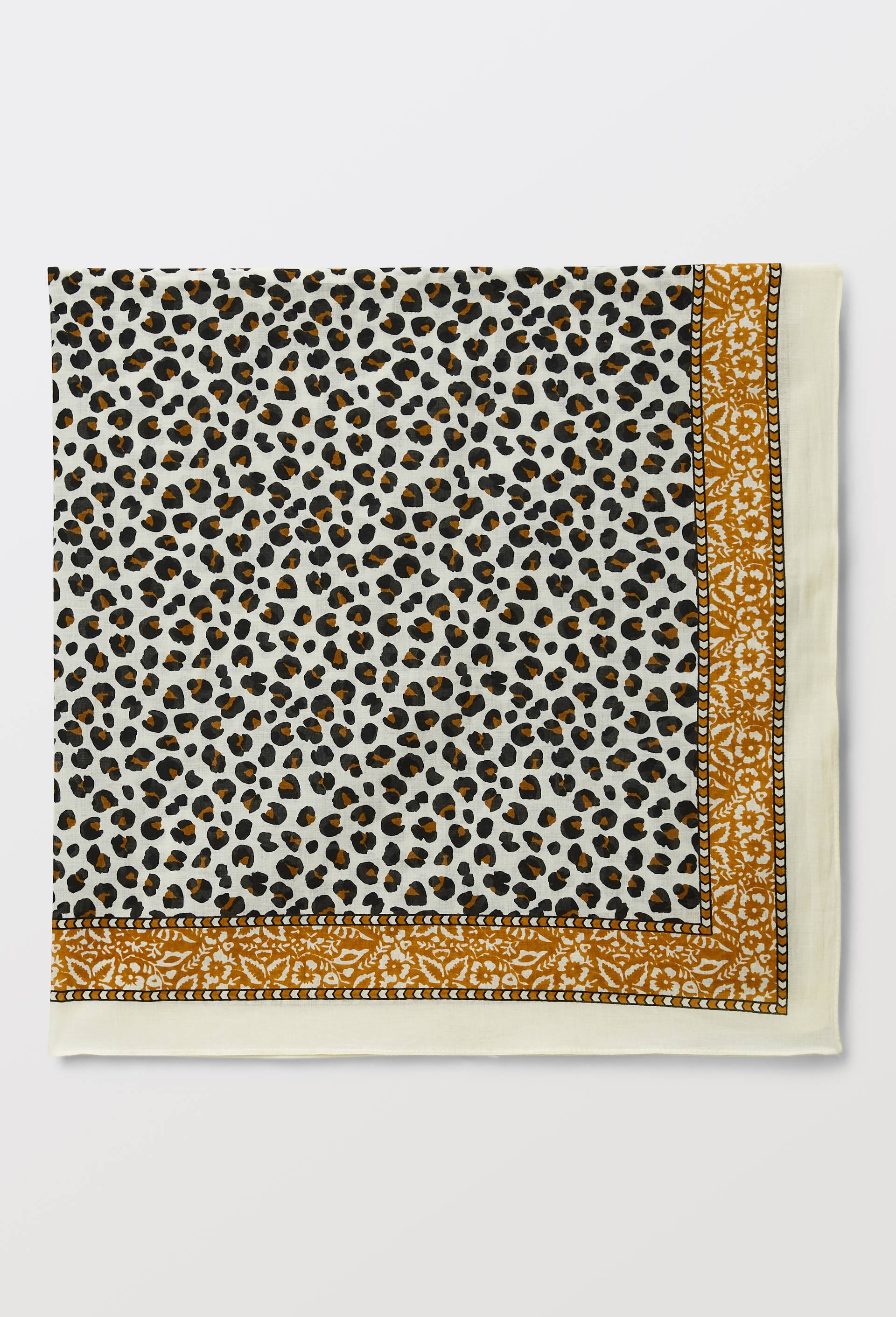 Foulard imprim&eacute; en coton BIO GOTS, Beige clair, large image number 1