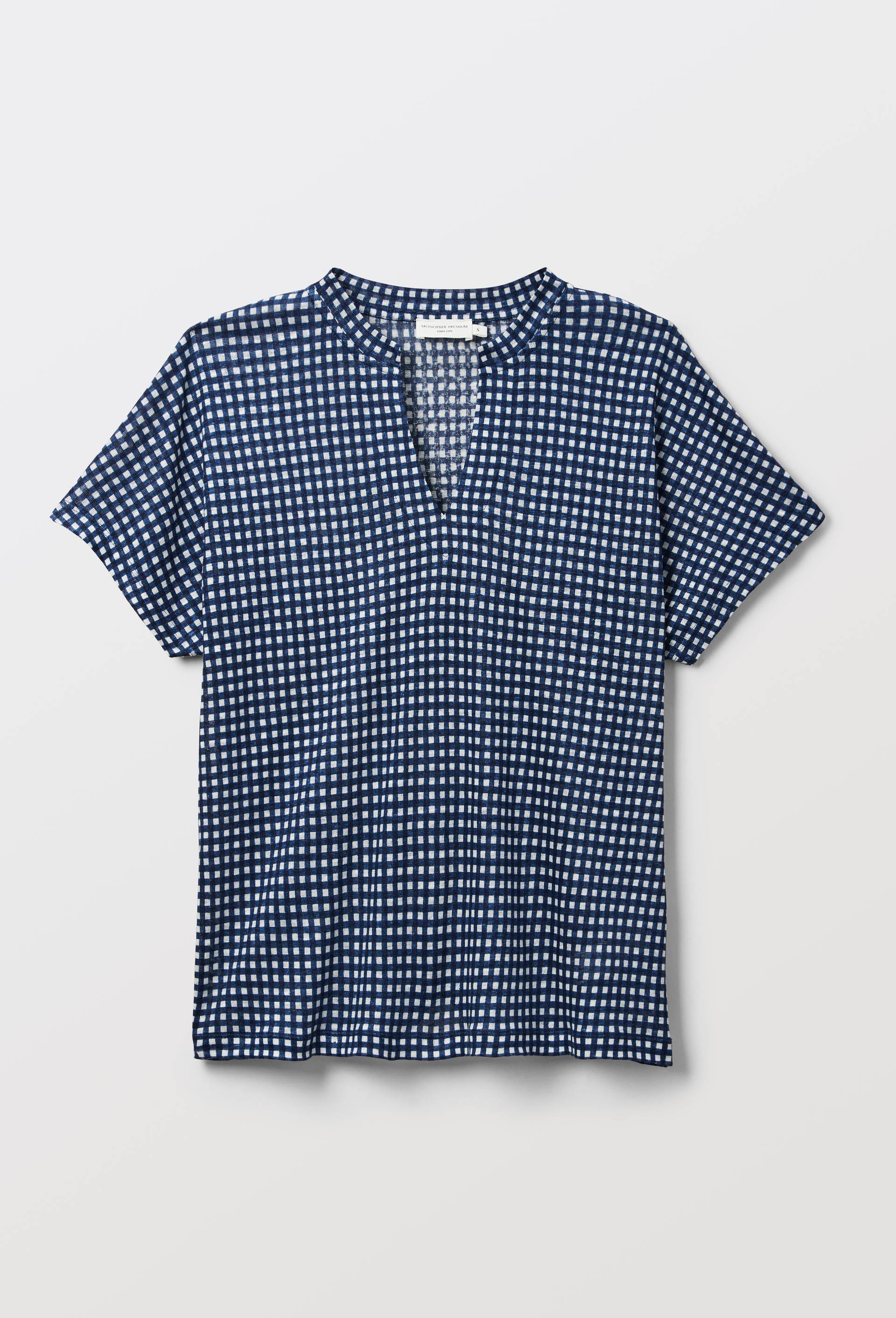 T-shirt &agrave; manches courtes imprim&eacute;, Bleu fonc&eacute;, large image number 2.0