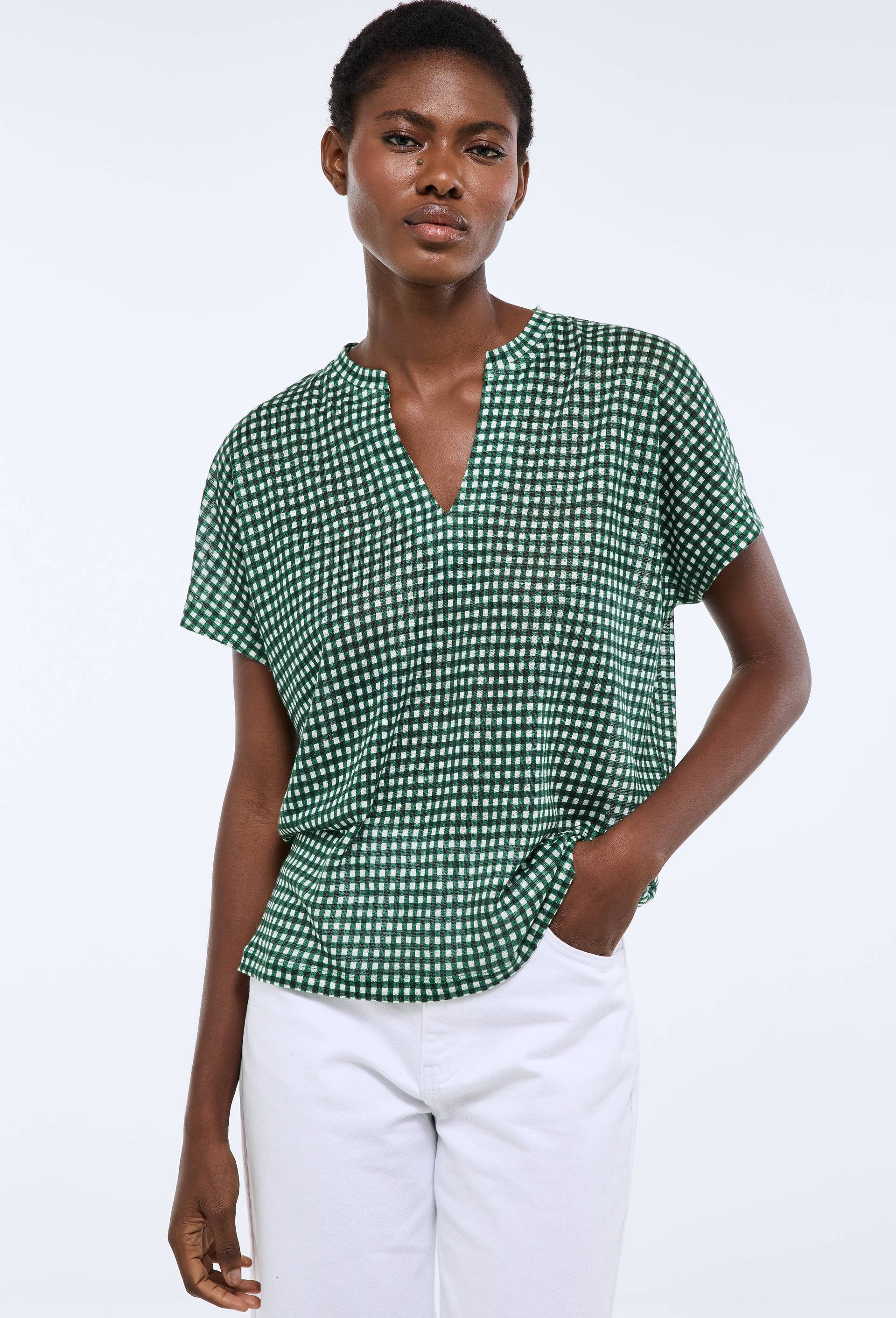T-shirt &agrave; manches courtes imprim&eacute;, Vert fonc&eacute;, large image number 0