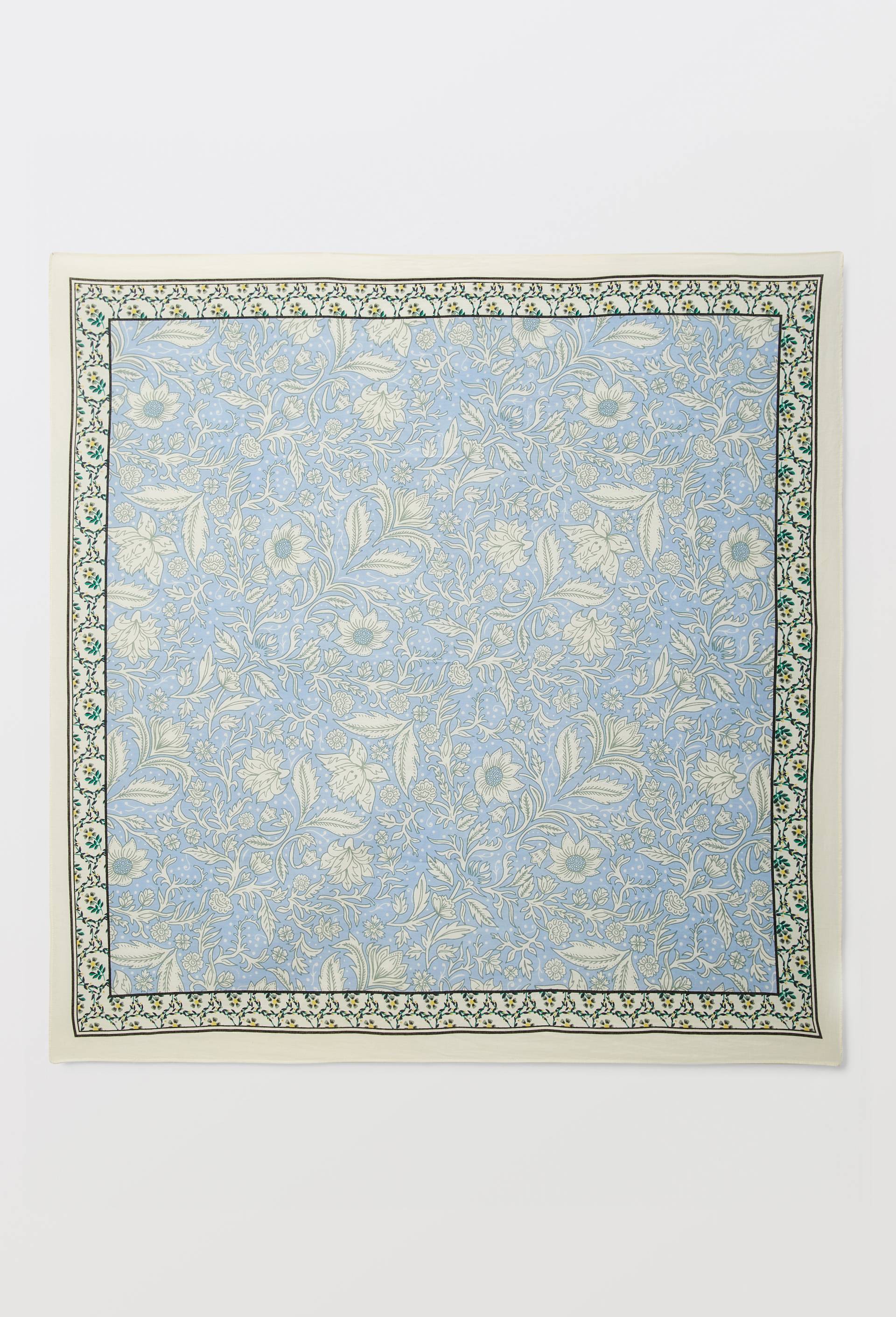 Foulard imprim&eacute; en coton BIO GOTS, Bleu, large image number 0