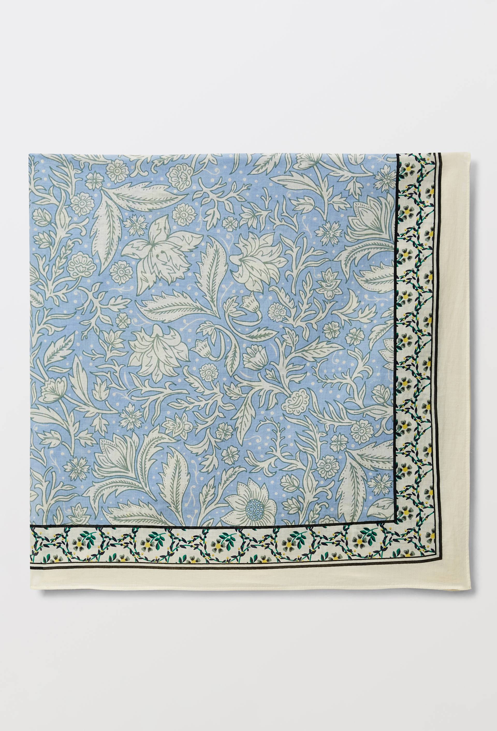 Foulard imprim&eacute; en coton BIO GOTS, Bleu, large image number 1