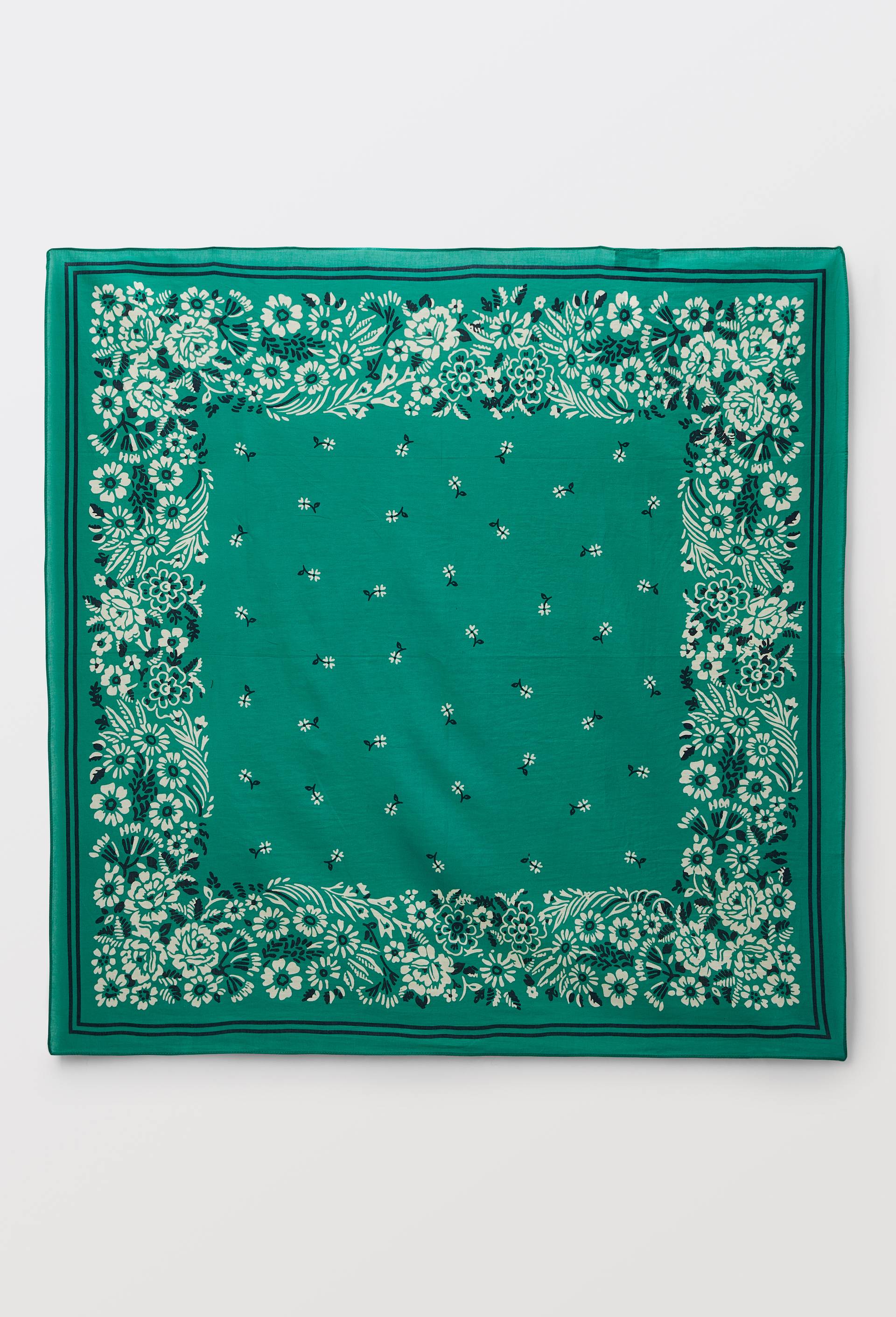 Foulard imprim&eacute; en coton BIO GOTS, Vert fonc&eacute;, large image number 0