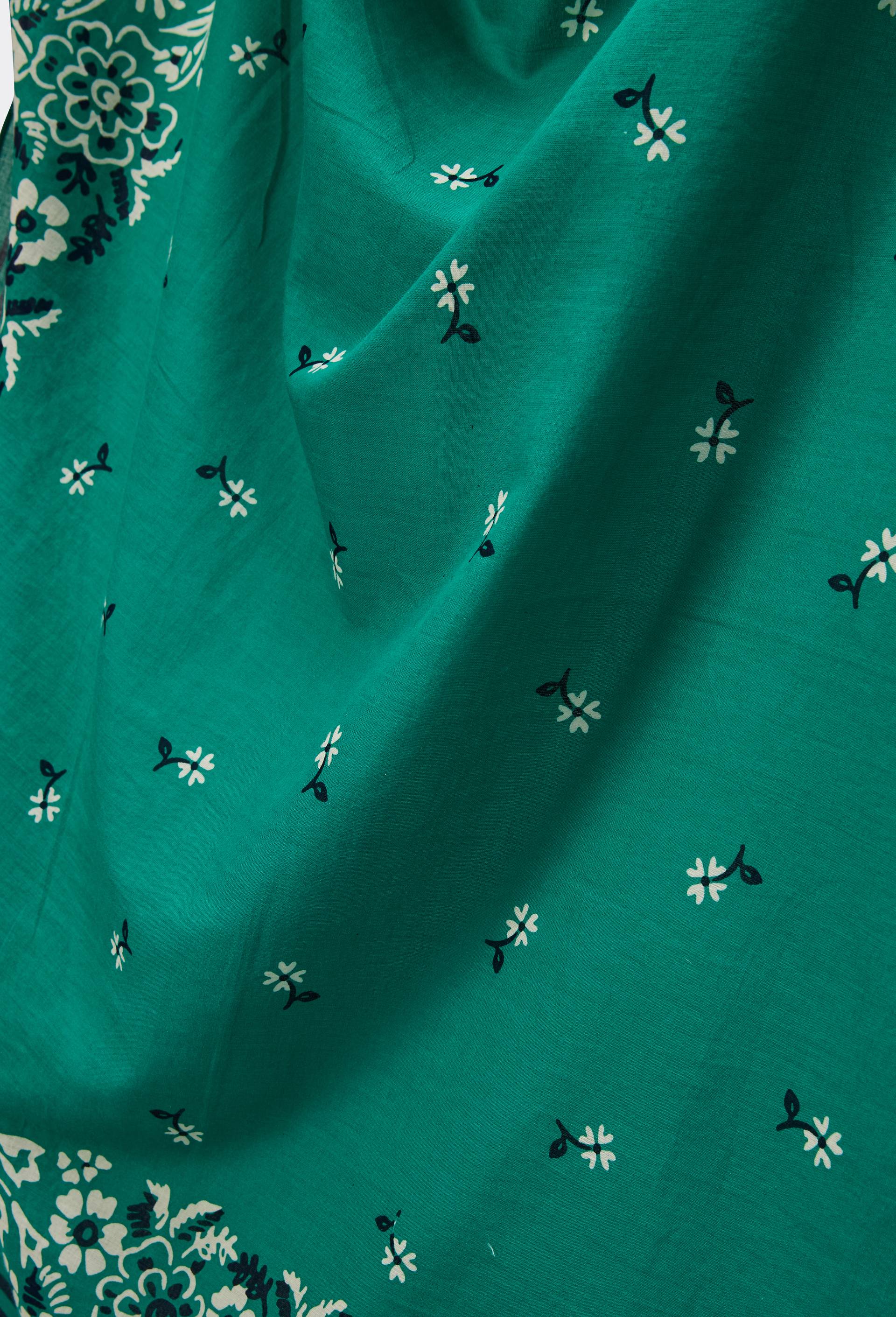 Foulard imprim&eacute; en coton BIO GOTS, Vert fonc&eacute;, large image number 1