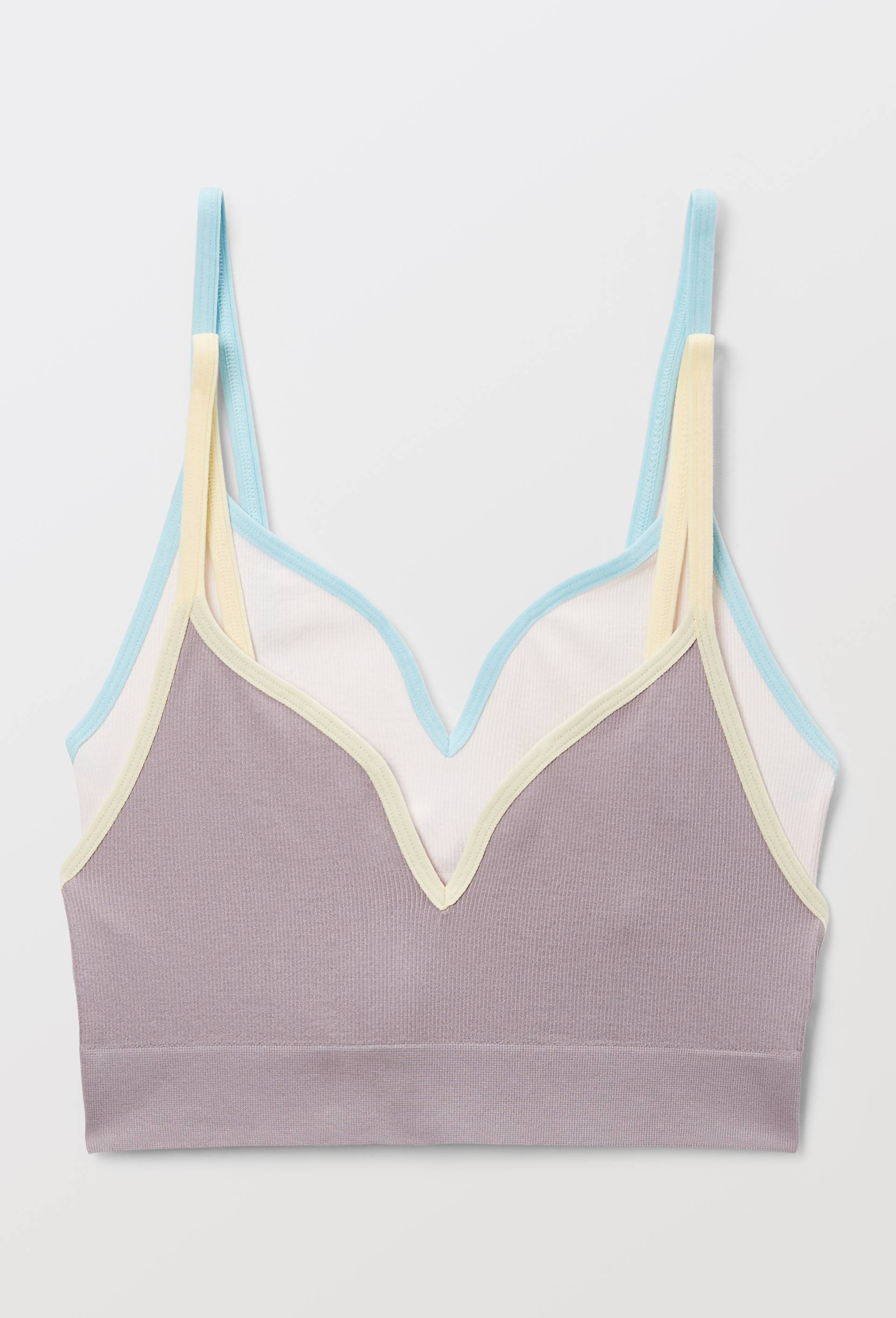 Lot de 2 brassi&egrave;res sans coutures LISA bicolores, Violet, large image number 0.0