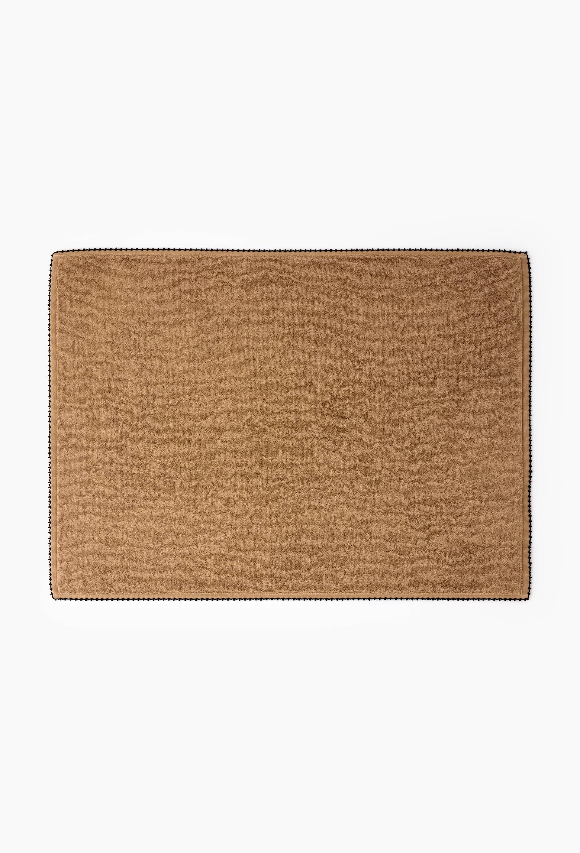 Tapis de bain jacquard, 50x70cm, en coton BIO GOTS, Beige, swatch image