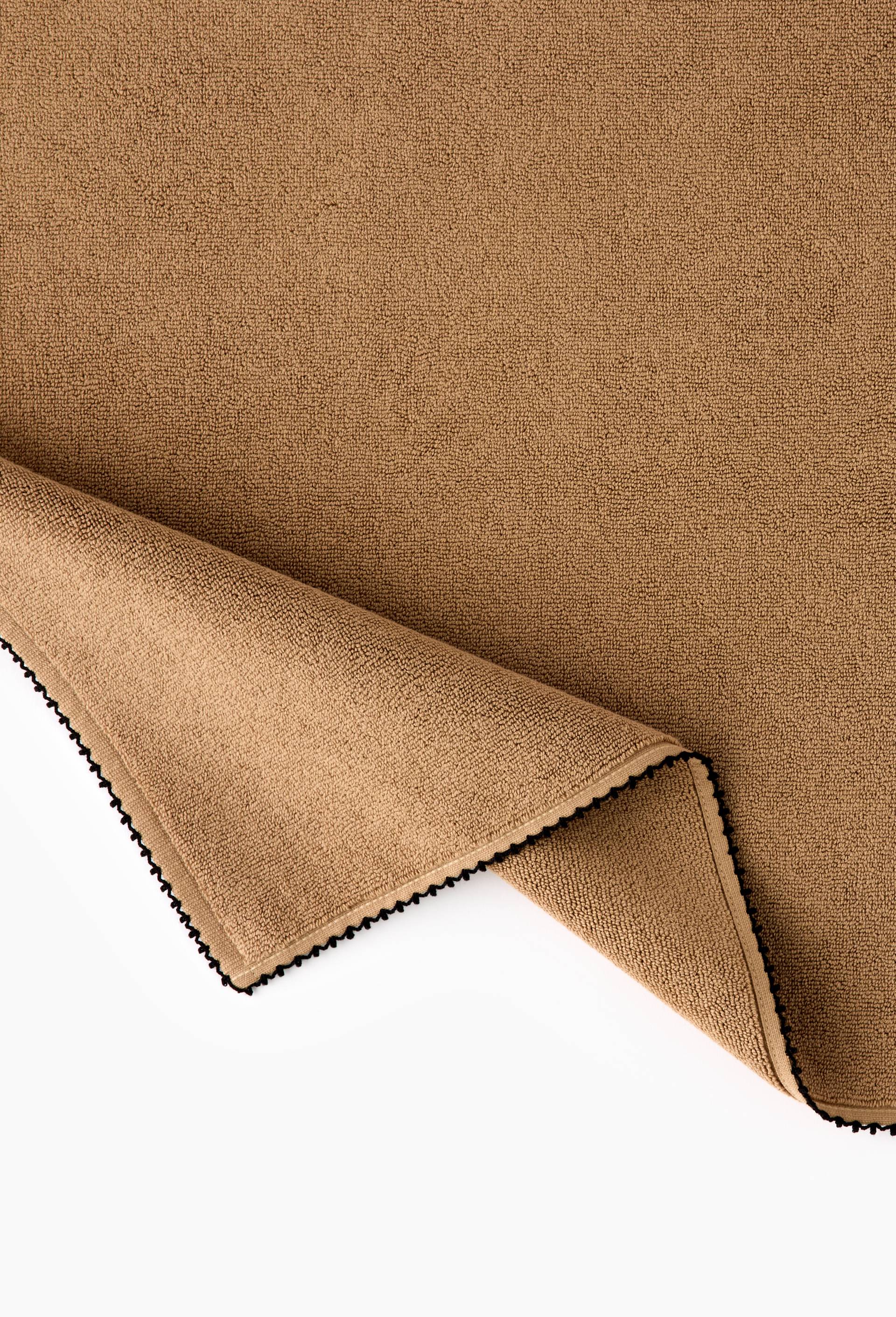 Tapis de bain jacquard, 50x70cm, en coton BIO GOTS, Beige, large image number 1