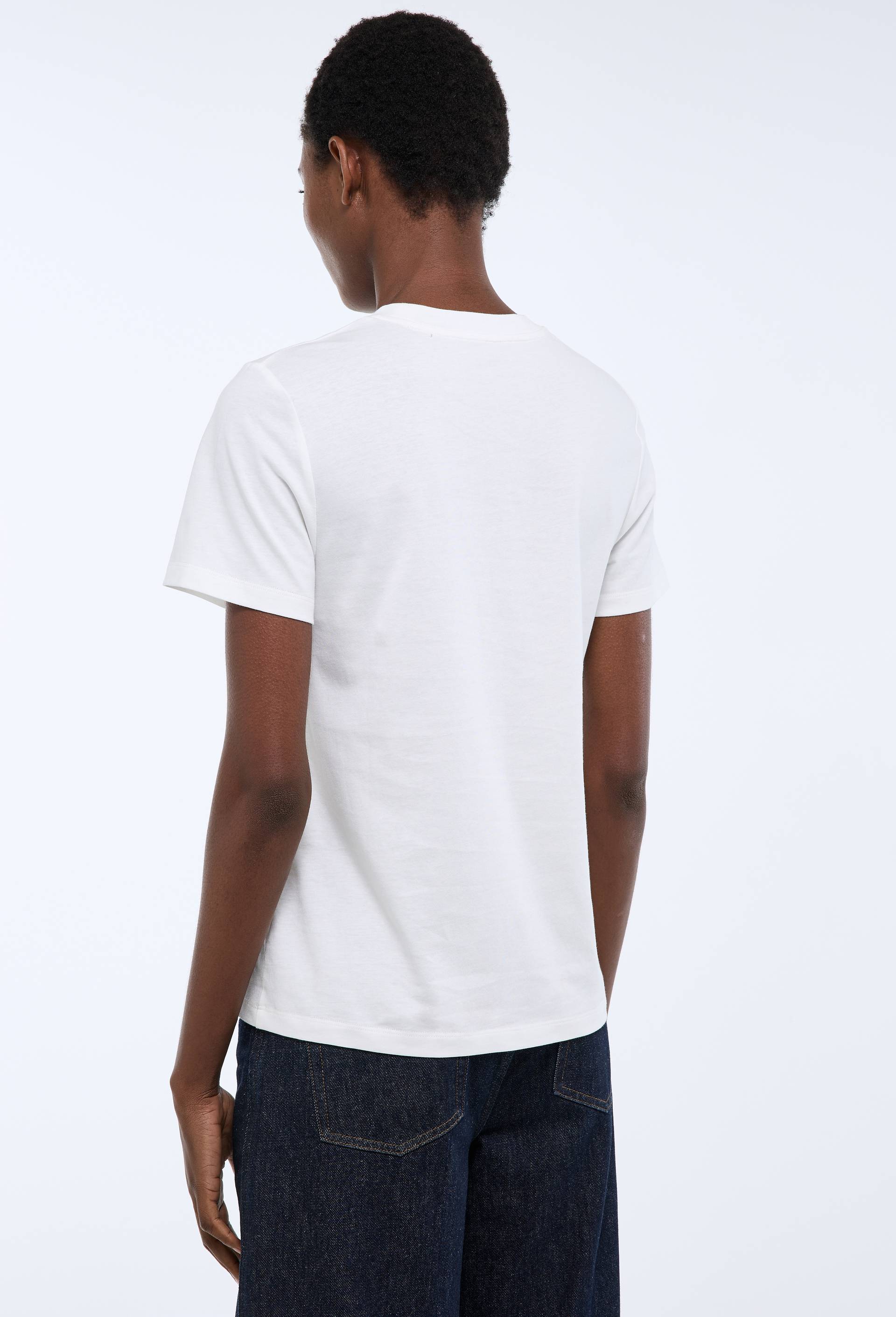 T-shirt &agrave; manches courtes avec imprim&eacute; plac&eacute;, Ecru, large image number 1