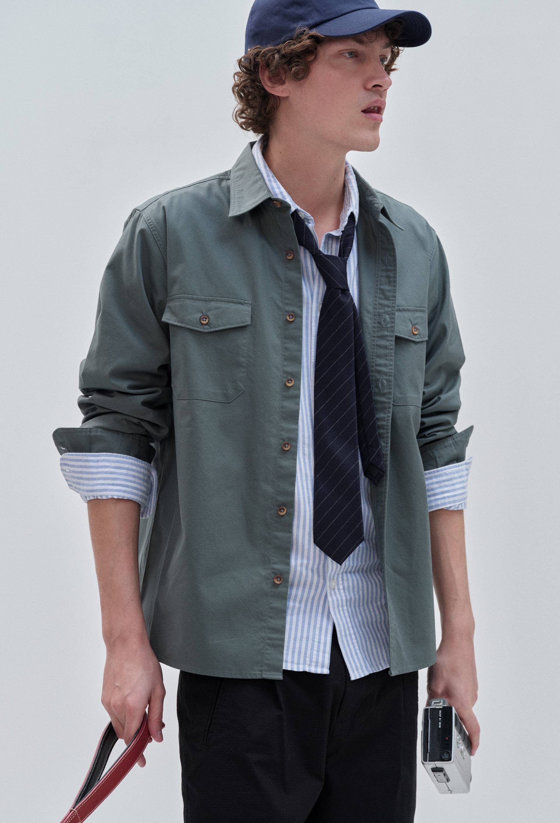 Chemise manches longues en coton bio GOTS, Vert fonc&eacute;, large image number 0