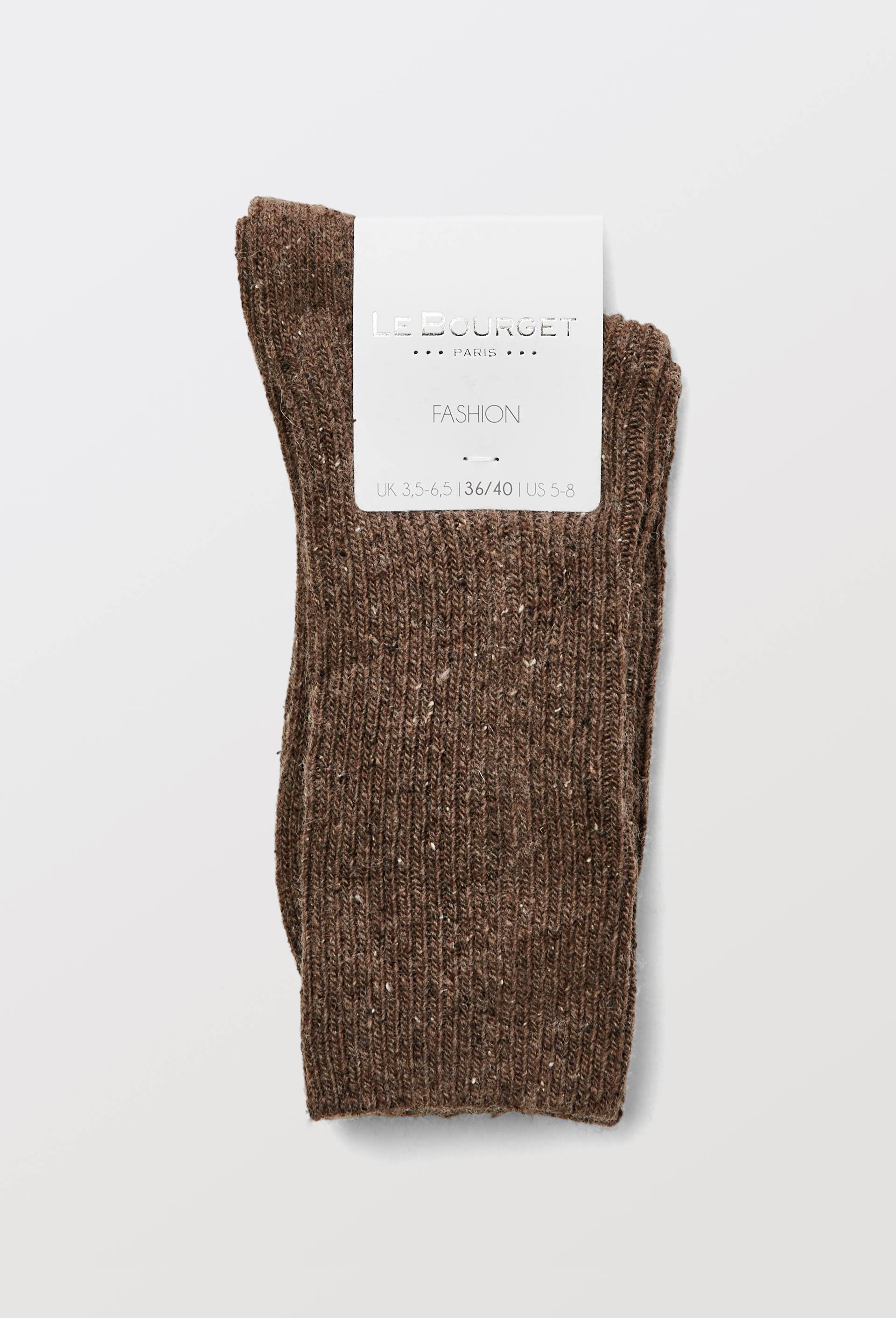 Paire de chaussettes fantaisie Le Bourget, Brun fonc&eacute;, large image number 0