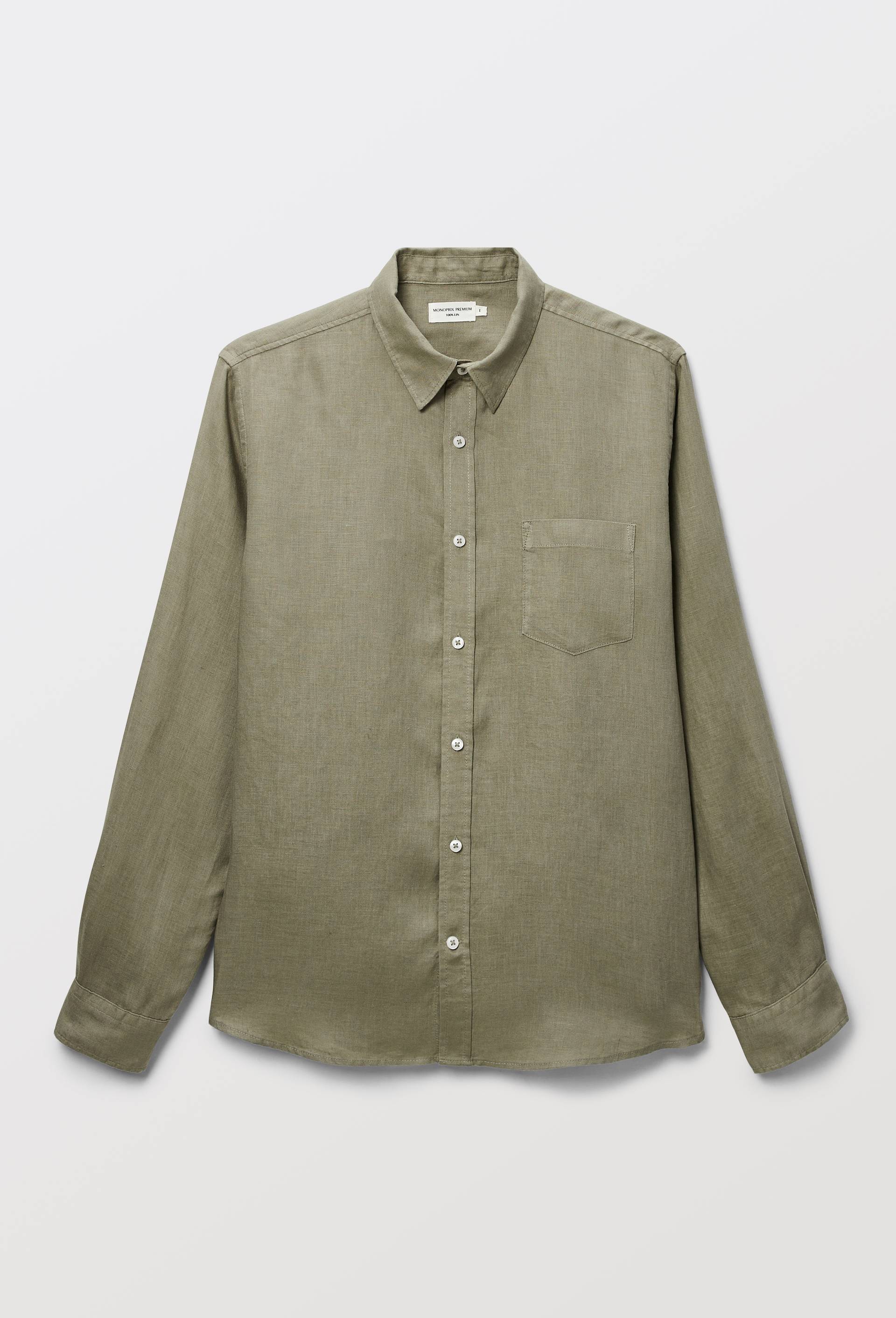 Chemise manches longues en lin, Vert, large image number 3.0