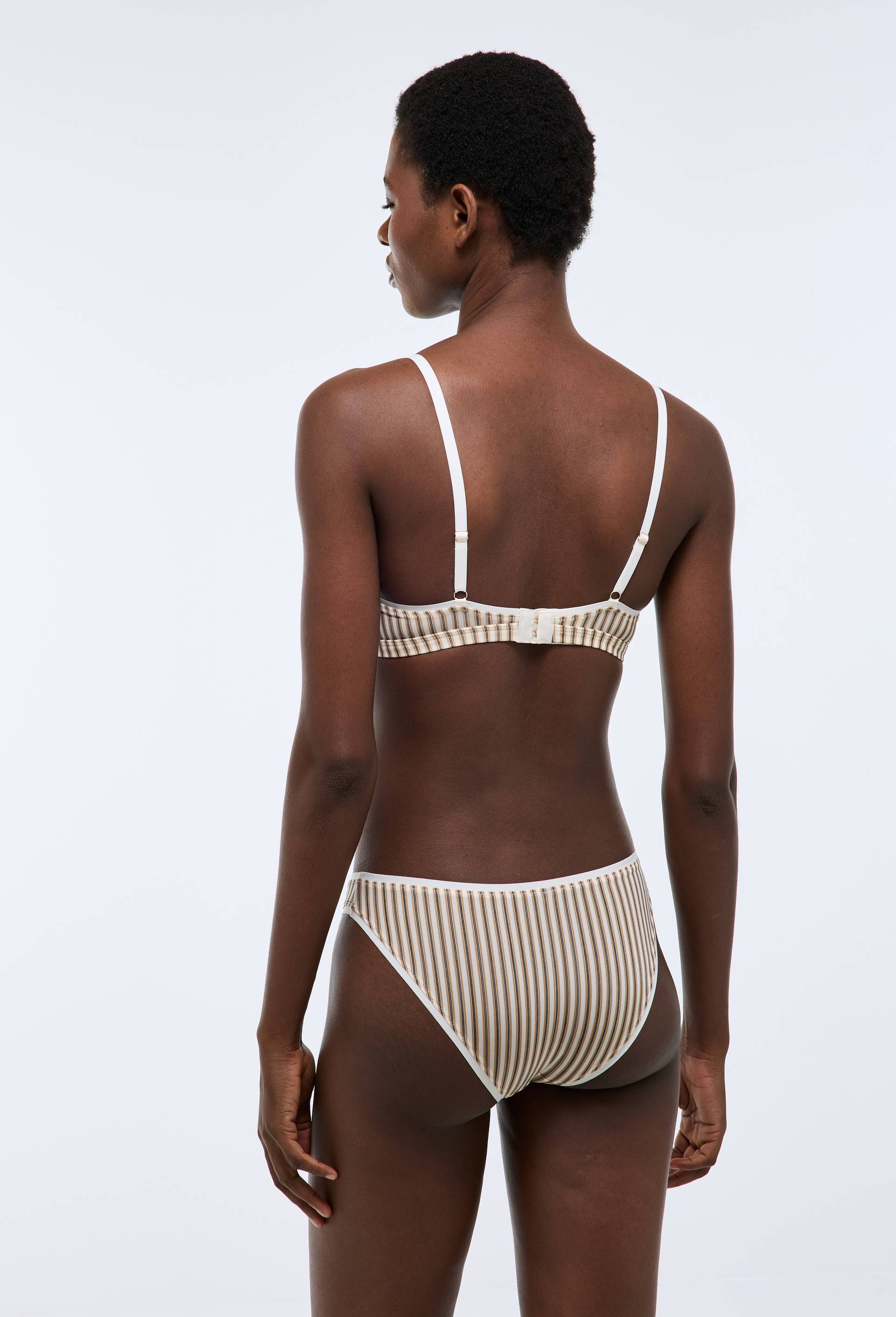 Soutien-gorge triangle FLORA en microfibre imprim&eacute;e, Ecru, large image number 1