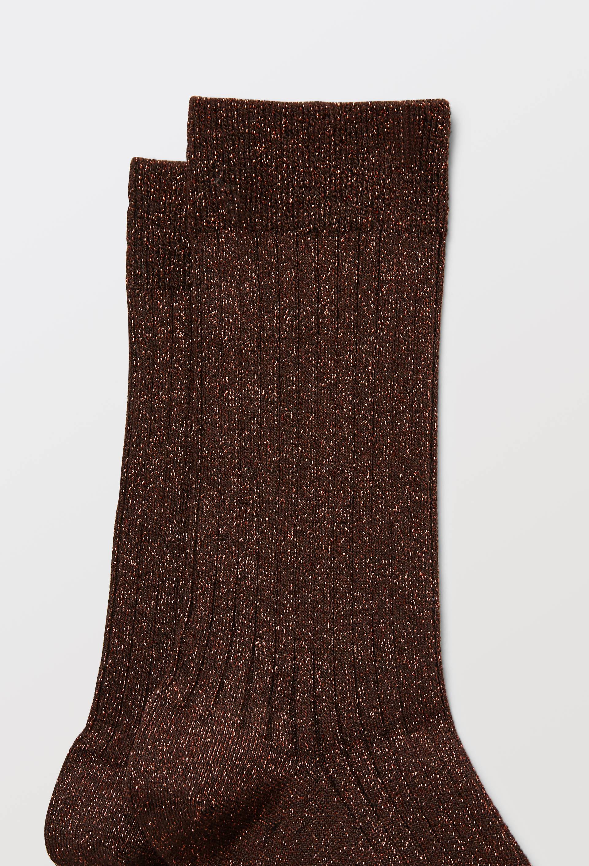 Paire de chaussettes fantaisie avec du lurex Le Bourget, Brun, large image number 2