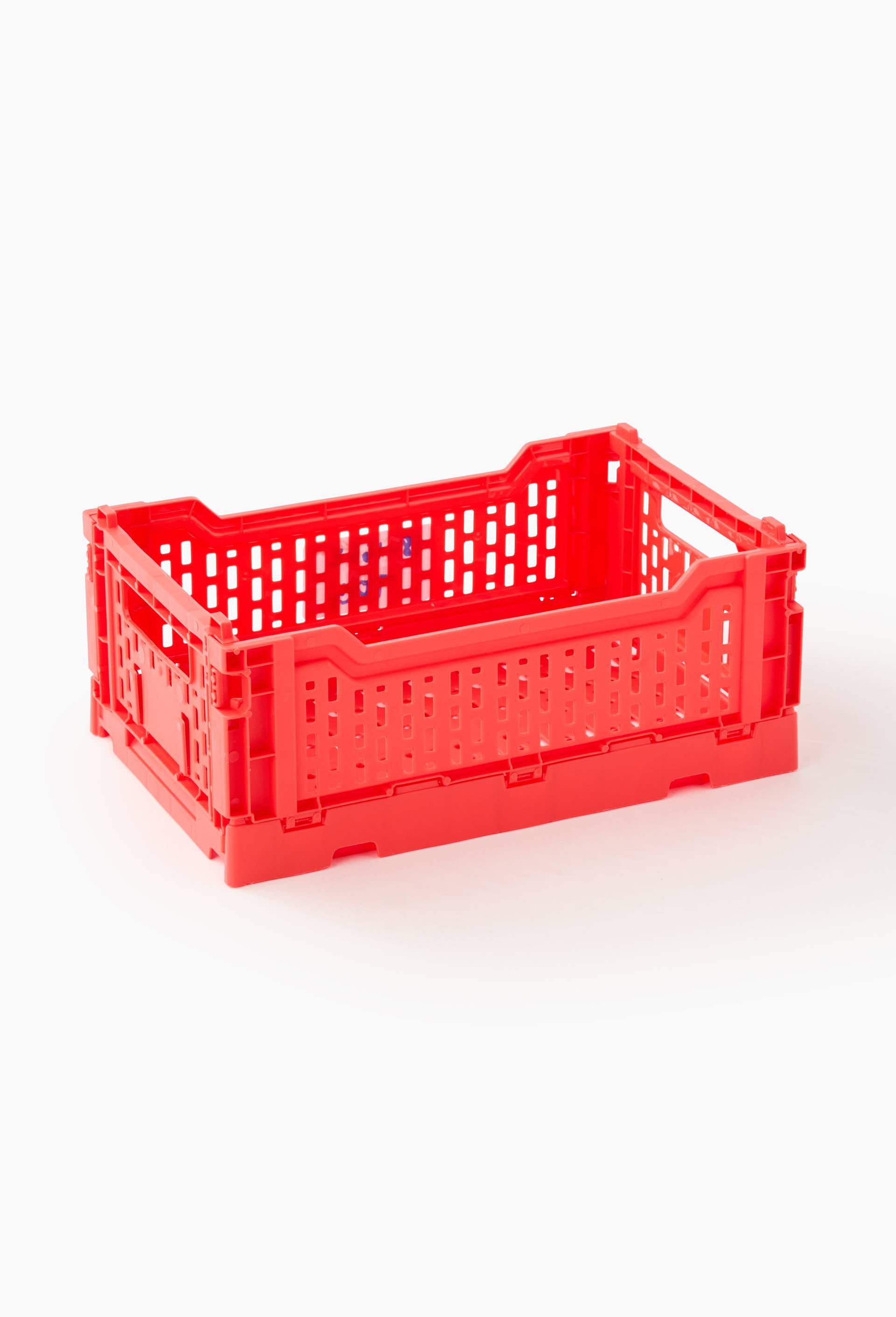 Caisse de rangement pliable, 27x17x10.5cm, en plastique recycl&eacute;, Rouge, large image number 0
