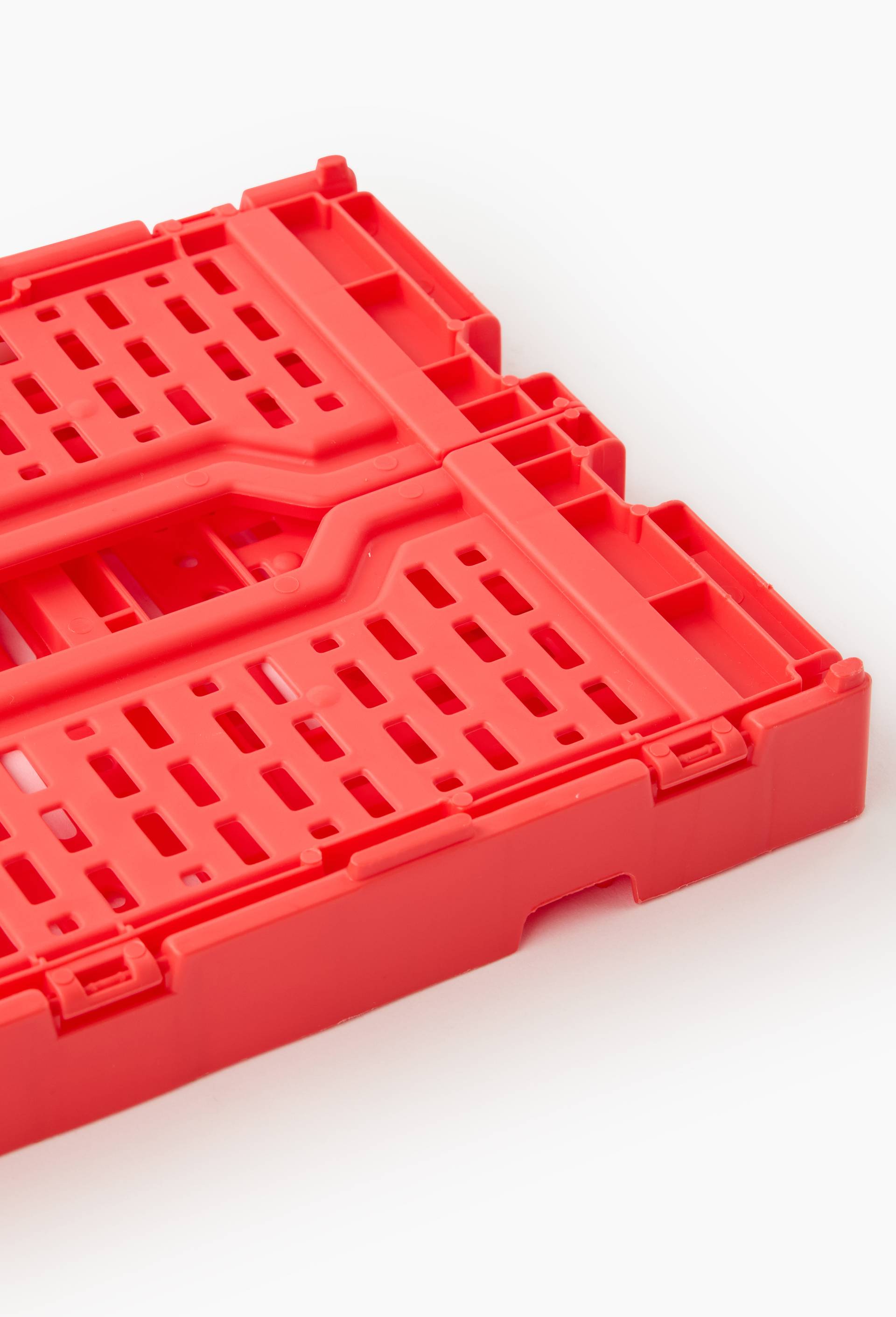 Caisse de rangement pliable, 27x17x10.5cm, en plastique recycl&eacute;, Rouge, large image number 1.0
