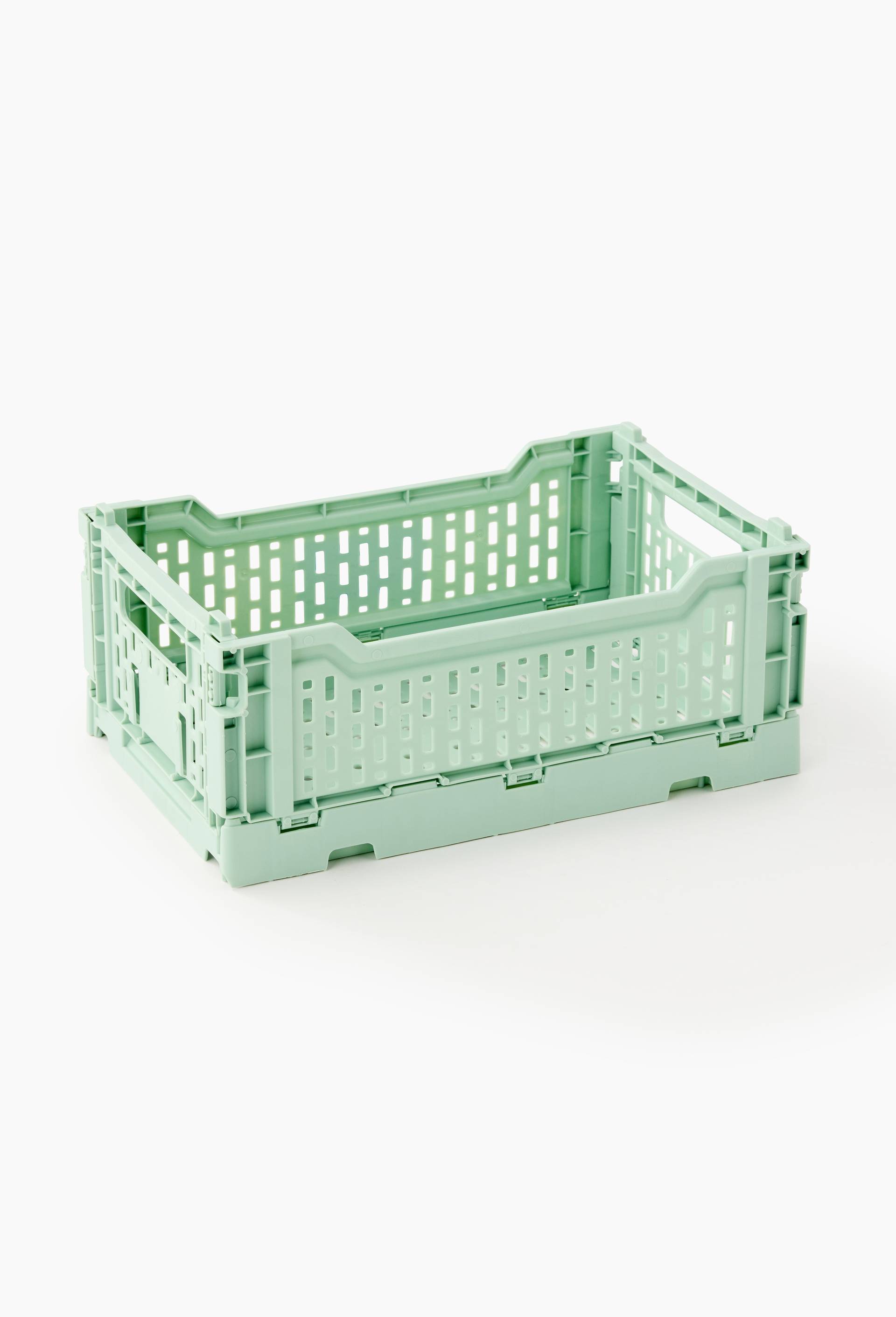 Caisse de rangement pliable, 27x17x10.5cm, en plastique recycl&eacute;, Vert clair, large image number 0.0