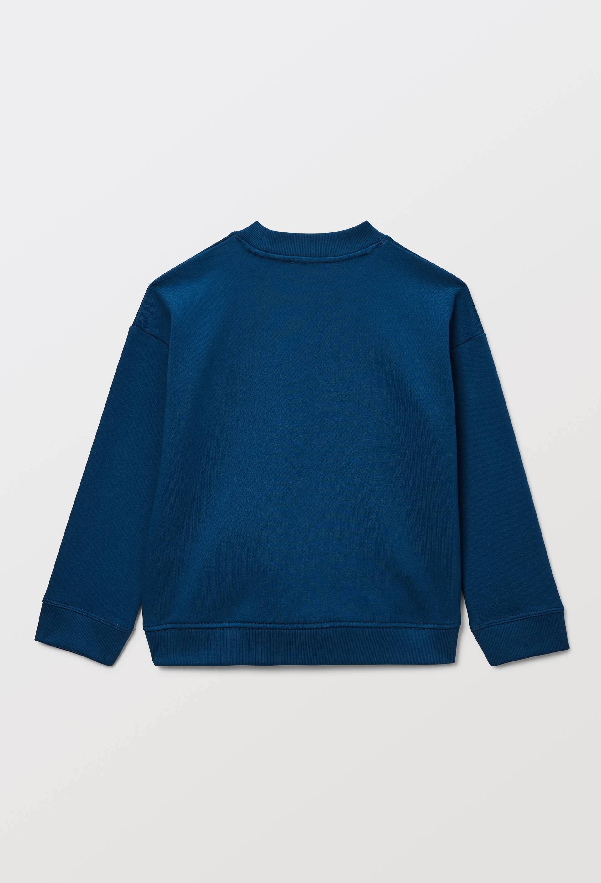 Sweat uni en coton BIO GOTS, Bleu fonc&eacute;, large image number 2