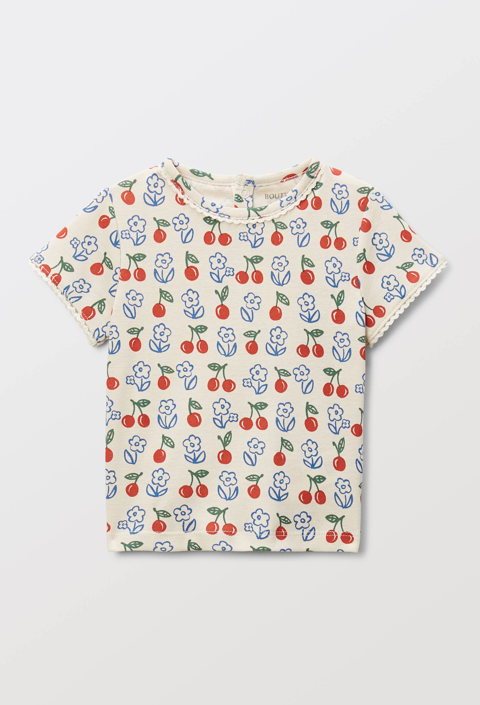 T-shirt manches courtes imprim&eacute; en coton BIO GOTS, Beige clair, large image number 1