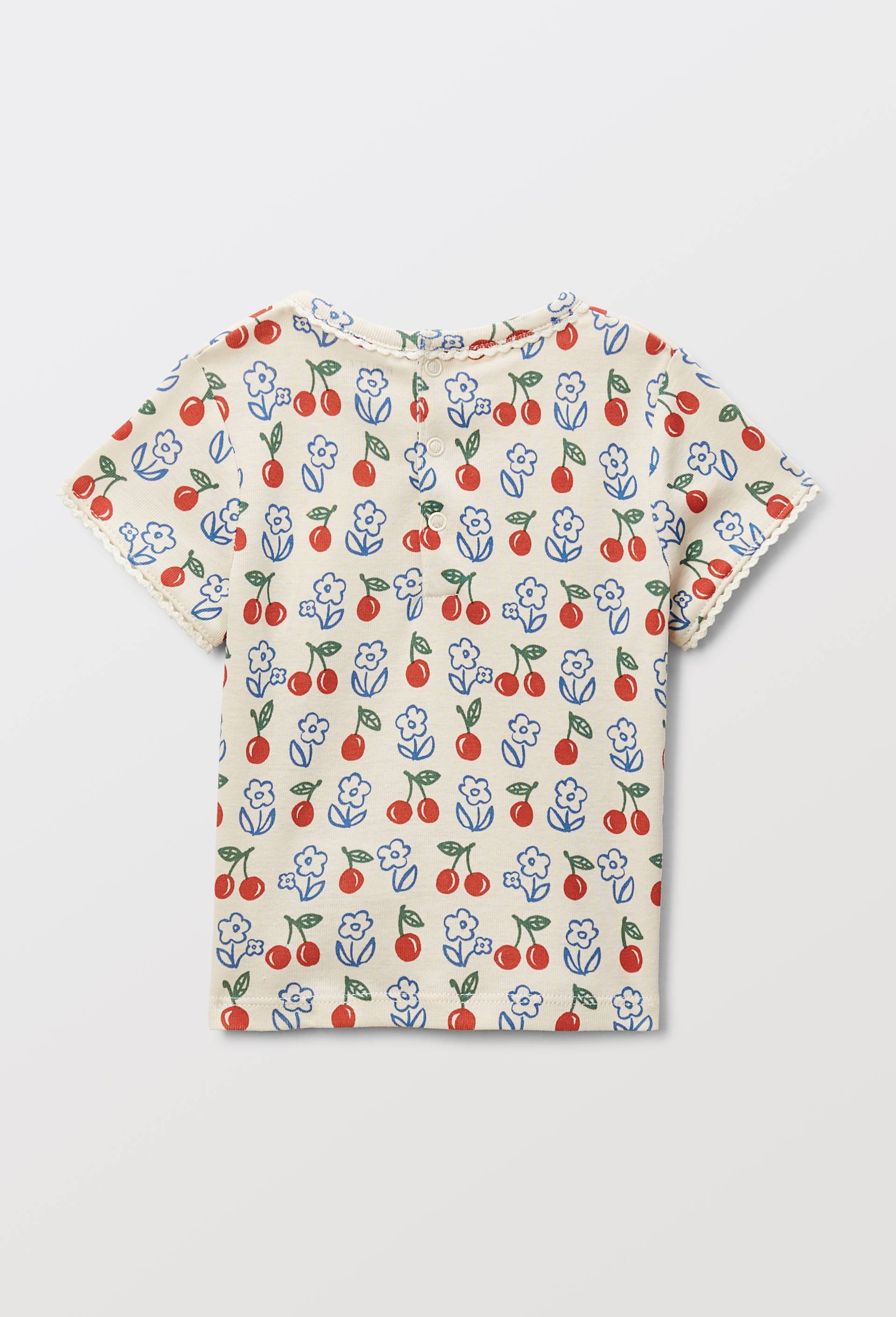 T-shirt manches courtes imprim&eacute; en coton BIO GOTS, Beige clair, large image number 2
