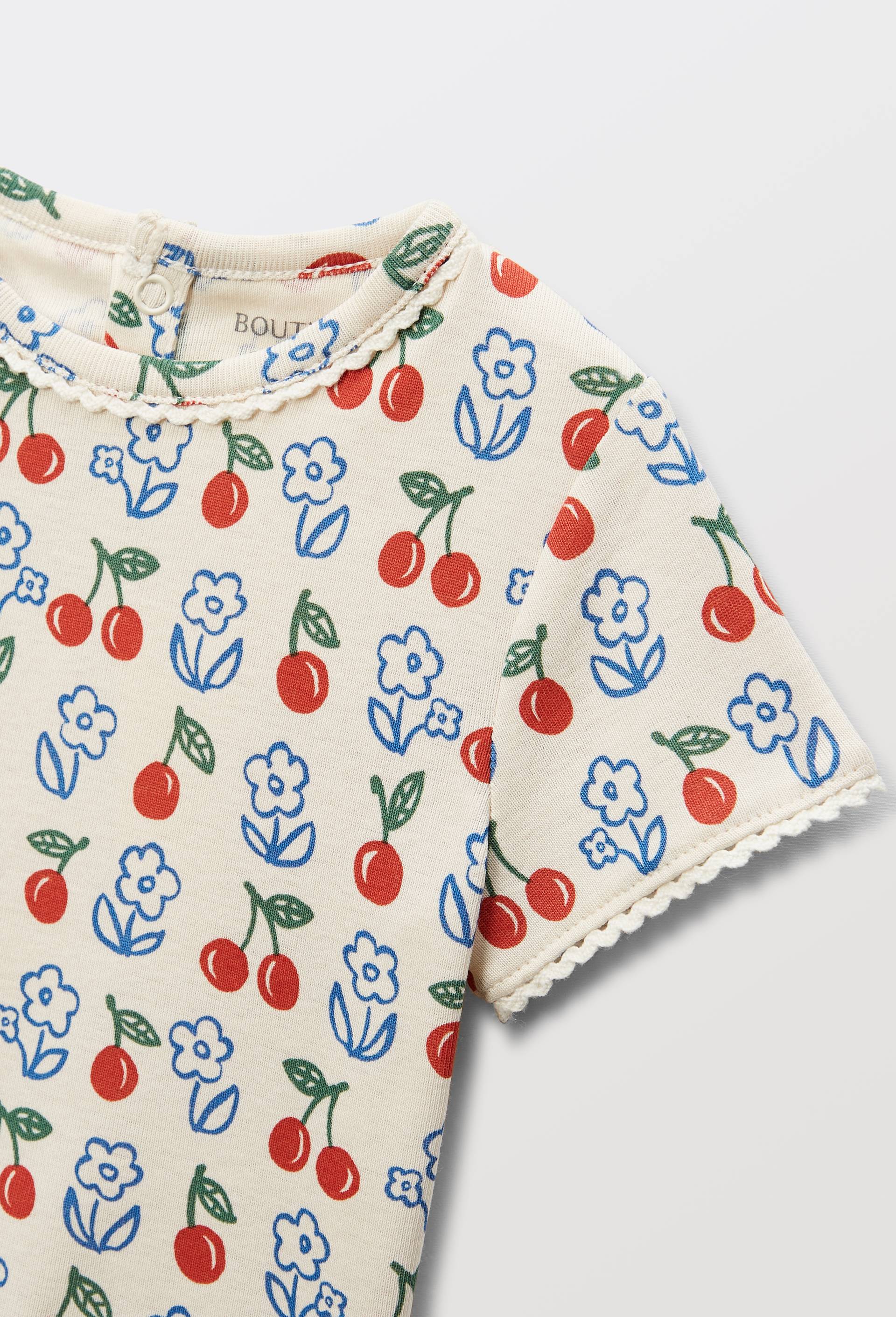 T-shirt manches courtes imprim&eacute; en coton BIO GOTS, Beige clair, large image number 3