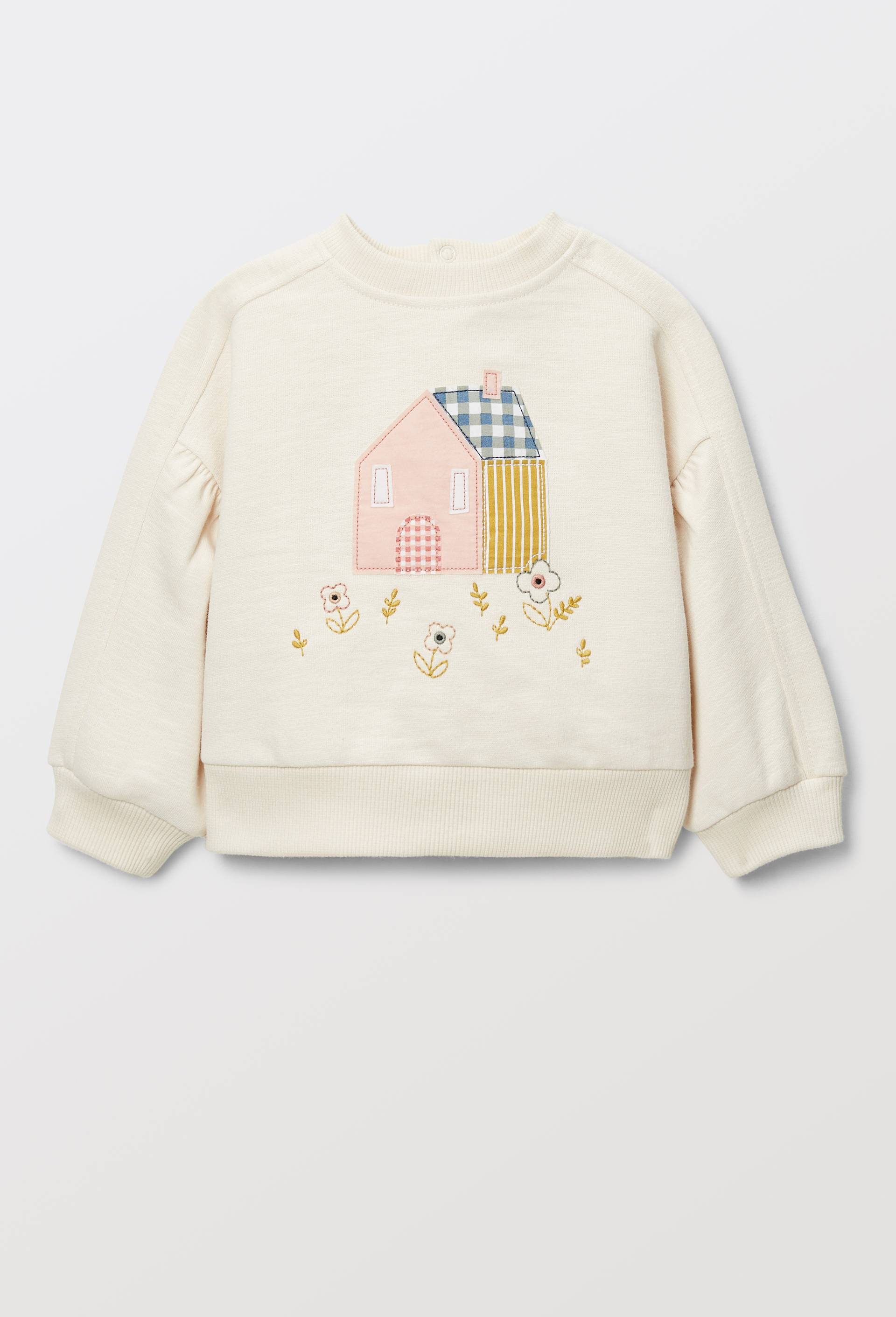 Sweat imprim&eacute; en coton BIO GOTS, Beige clair, large image number 1.0