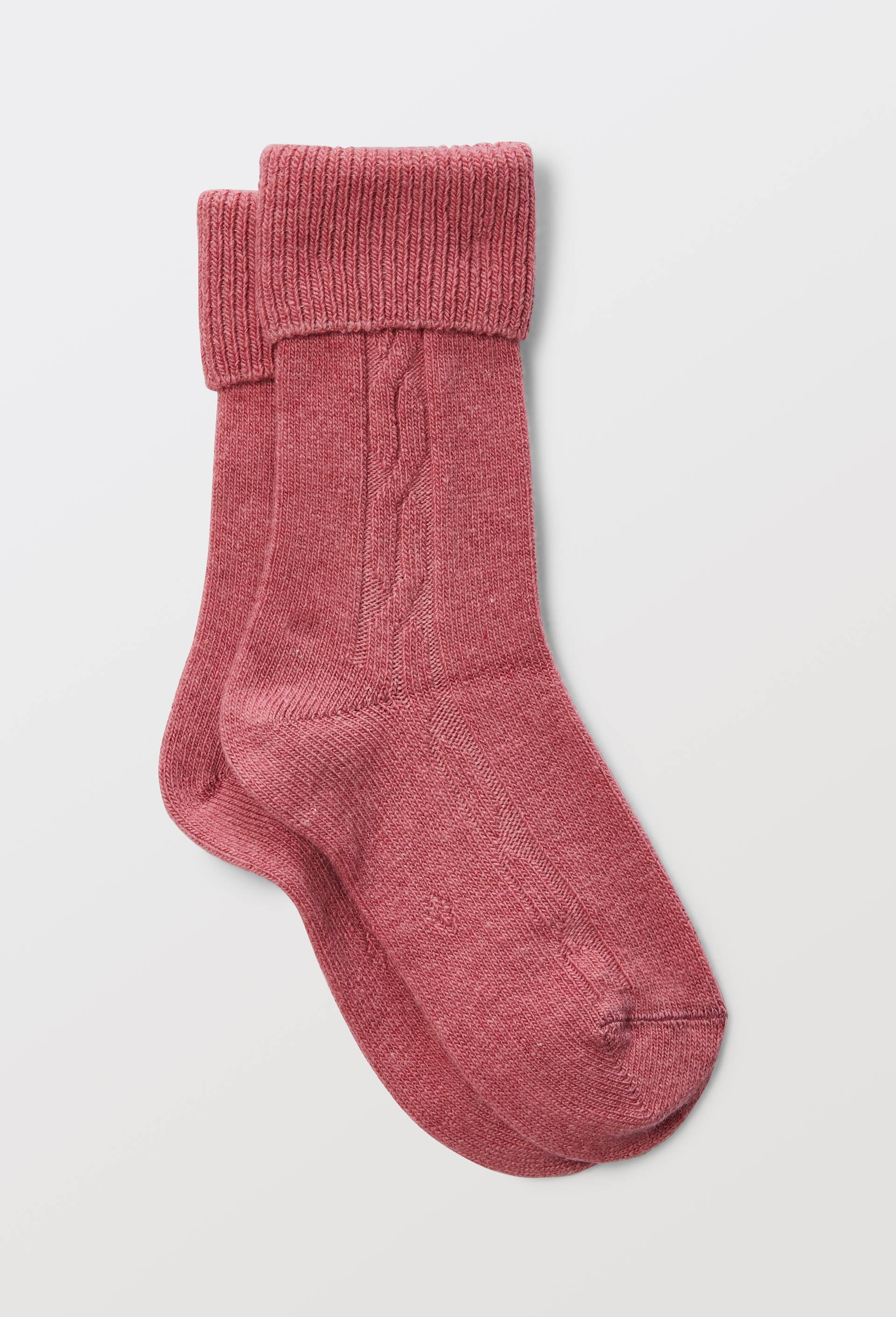 Paire de chaussettes torsad&eacute;es en laine et cachemire Le Bourget, Rose, large image number 1.0