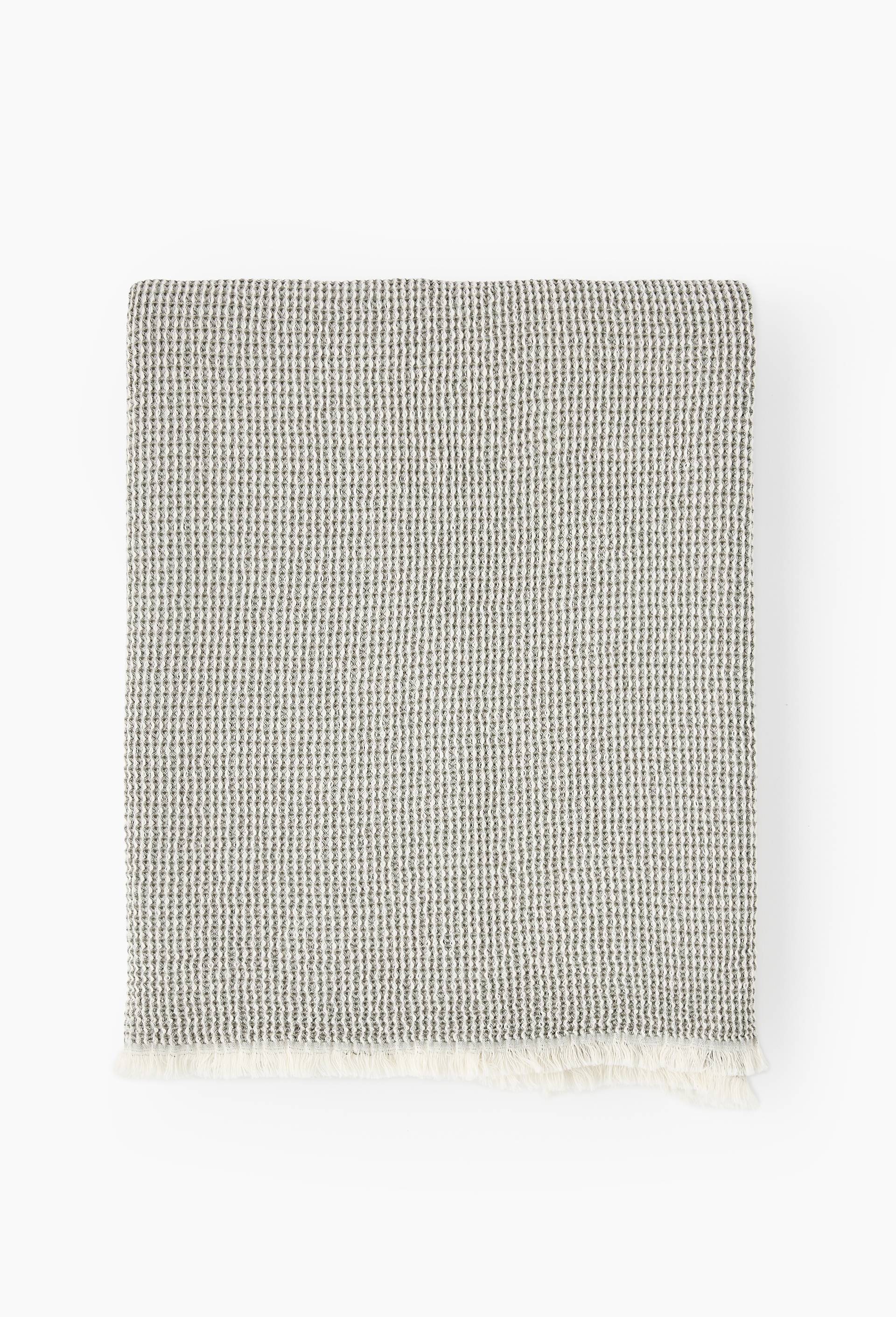 Fouta nid d'abeille, 100x180cm, 100% coton bio, Vert fonc&eacute;, swatch image