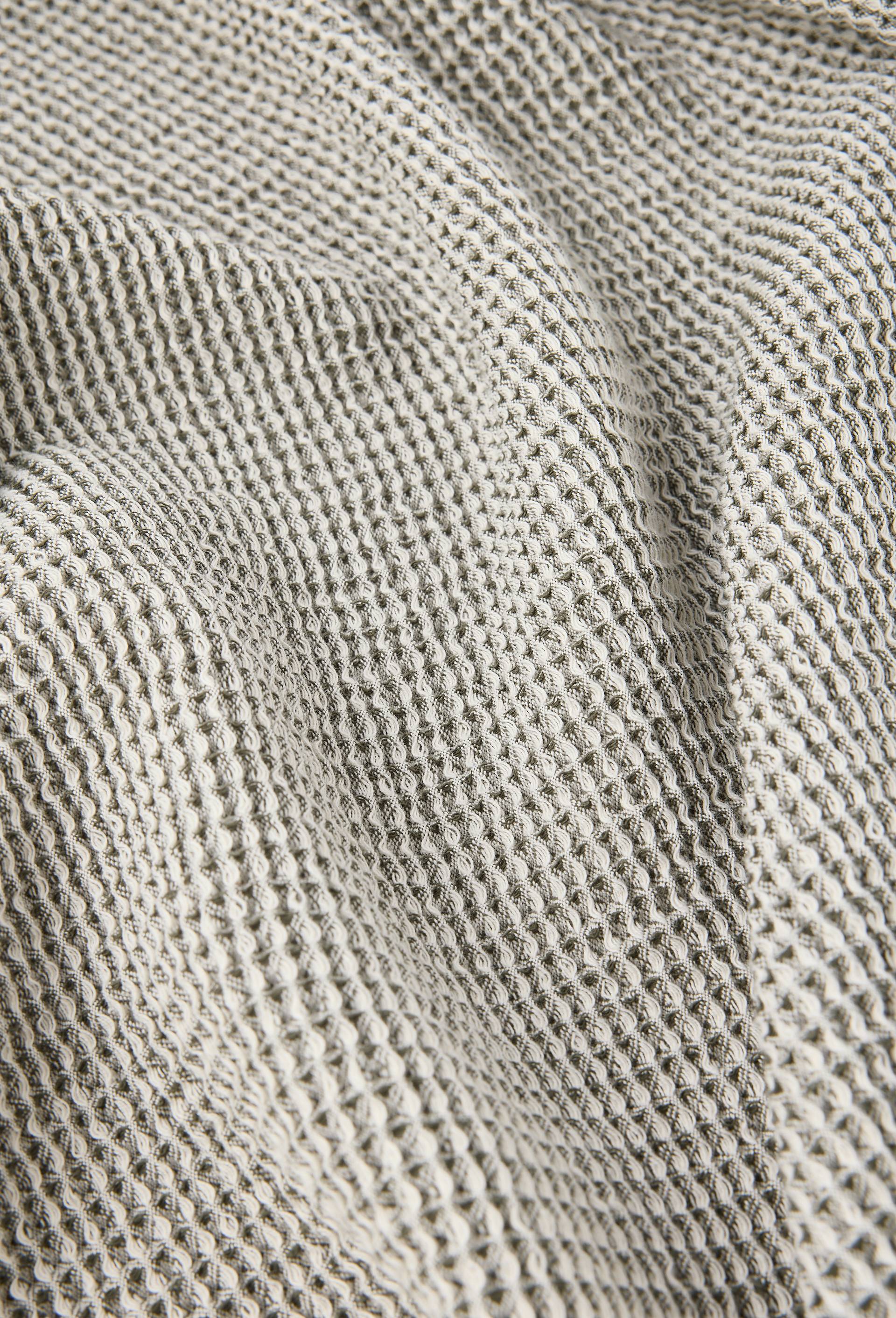 Fouta nid d'abeille, 100x180cm, 100% coton bio, Vert fonc&eacute;, large image number 1