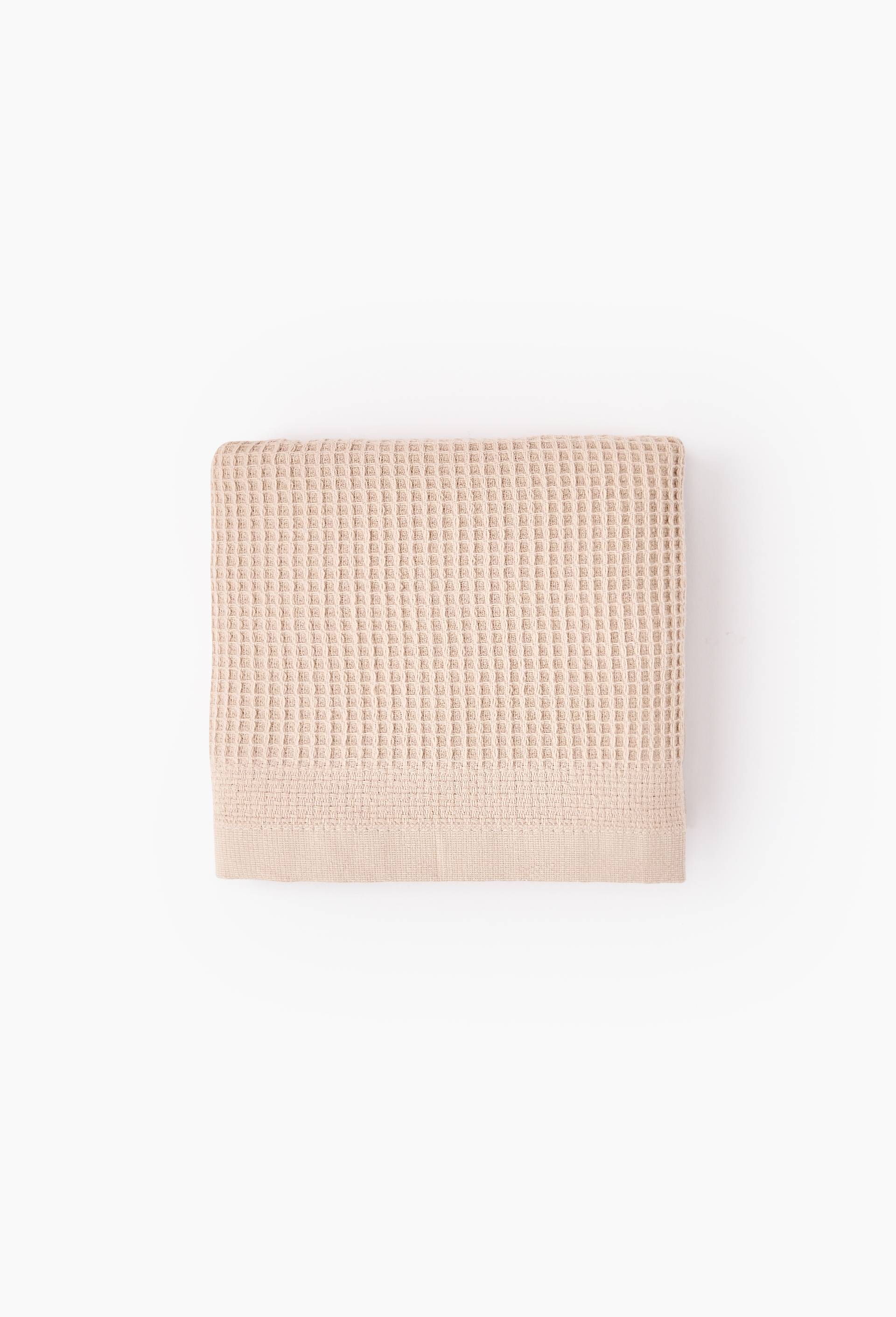 Serviette visage NA beige, 30x30cm,  en coton bio, Beige, large image number 0