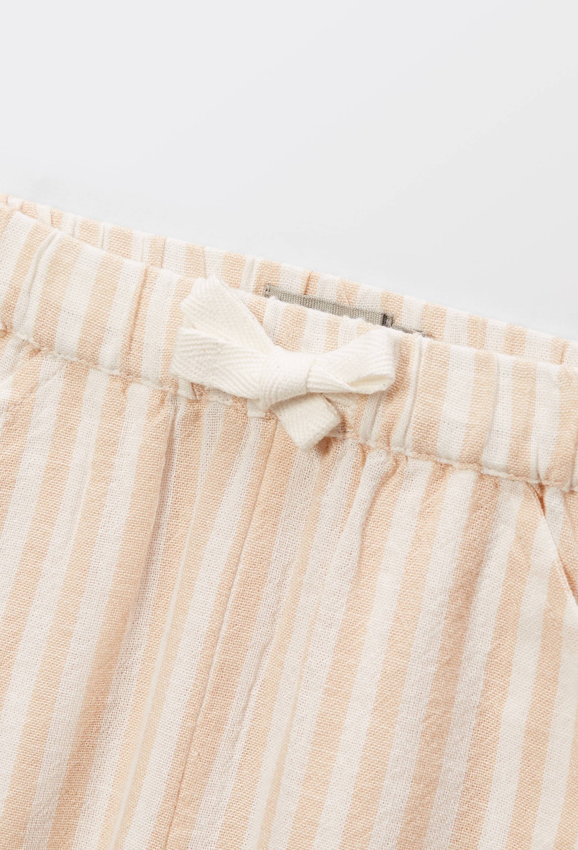 Pantalon long ray&eacute; en coton BIO GOTS, Beige clair, large image number 2.0