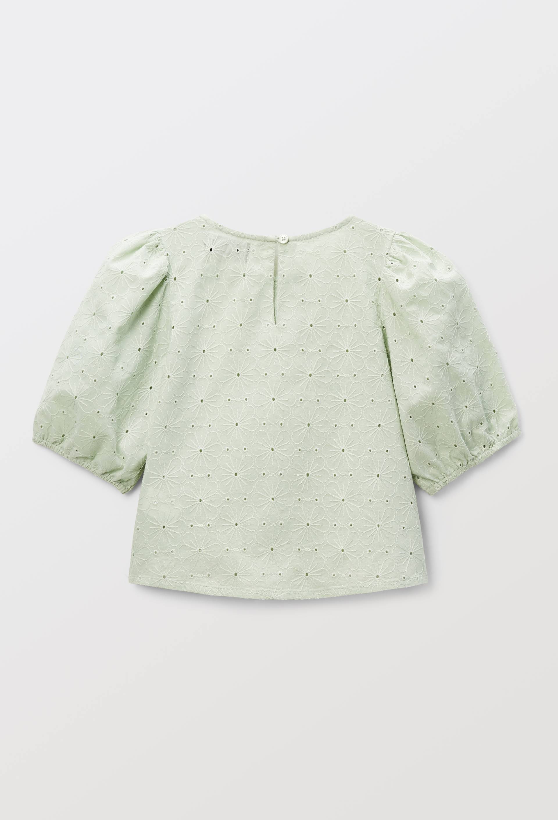 Blouse brod&eacute;e en coton, Vert clair, large image number 2