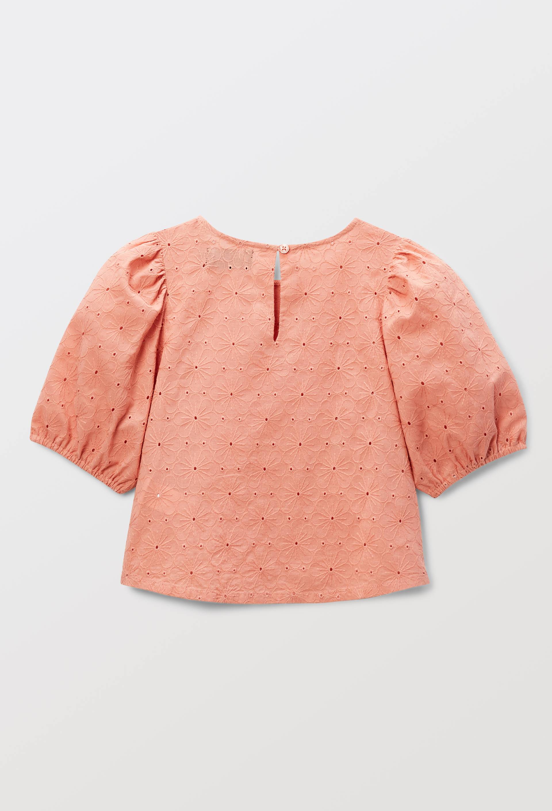 Blouse brod&eacute;e en coton, Rose, large image number 3.0