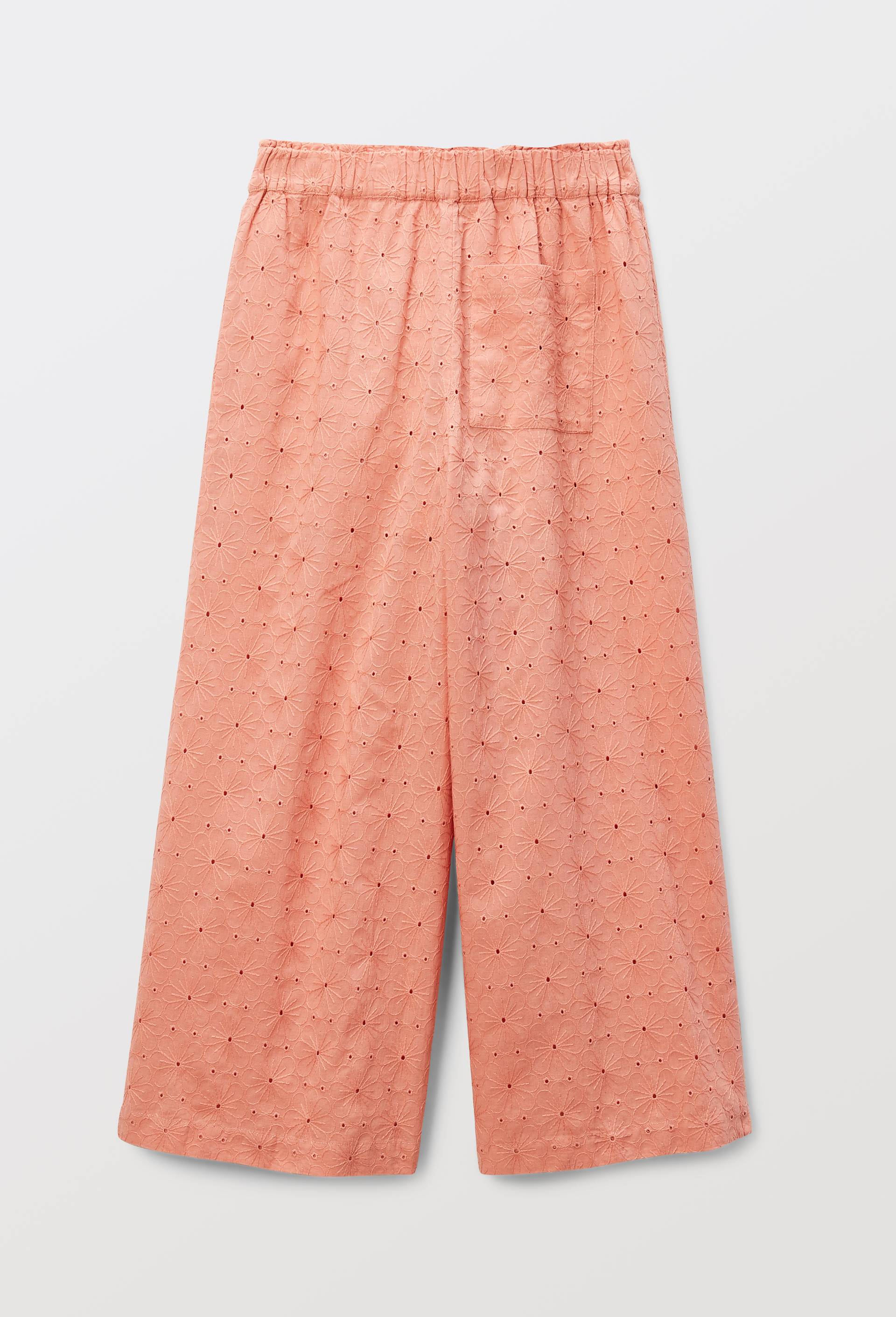 Pantalon brod&eacute; en coton, Rose, large image number 3