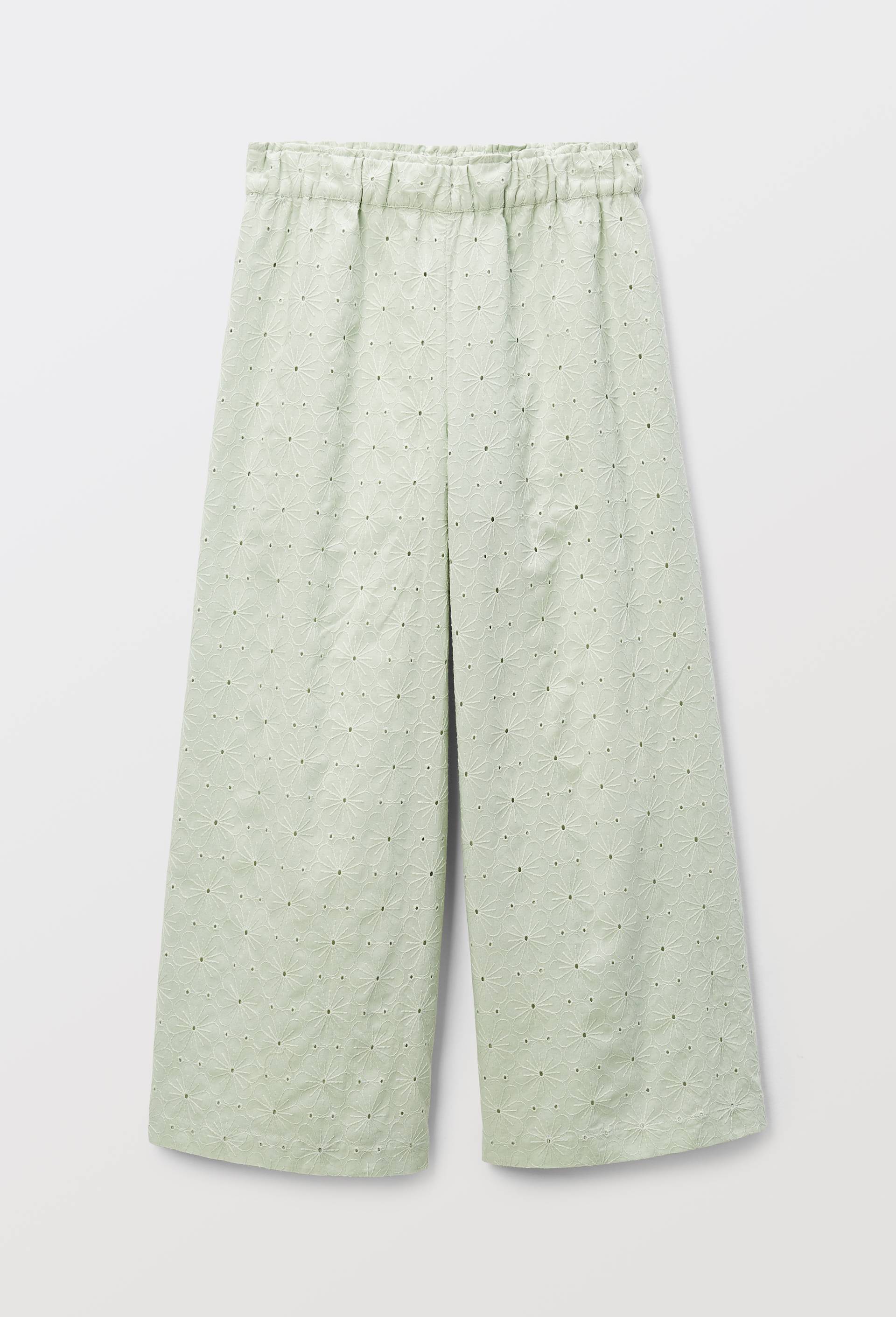 Pantalon brod&eacute; en coton, Vert clair, large image number 2.0