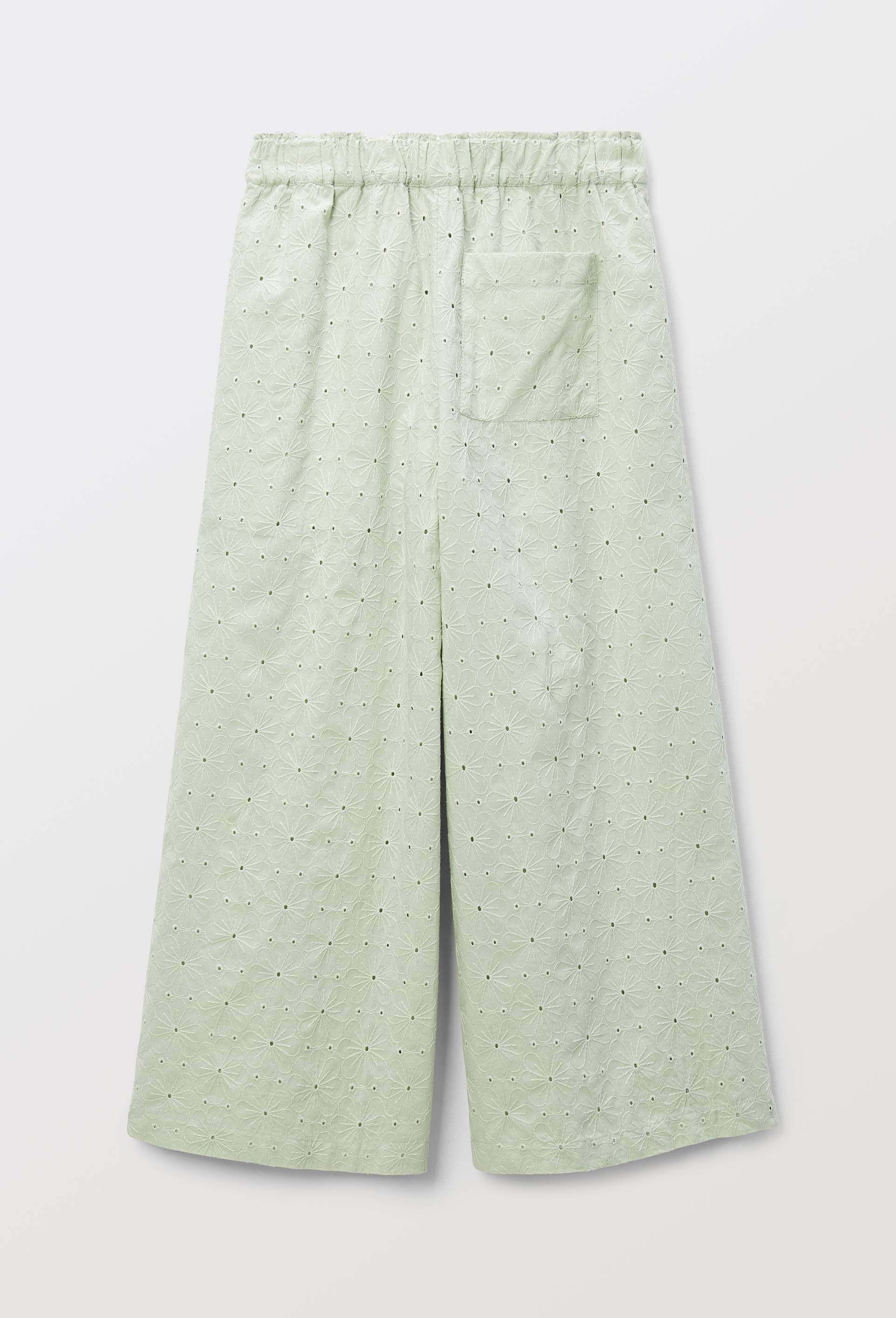 Pantalon brod&eacute; en coton, Vert clair, large image number 3