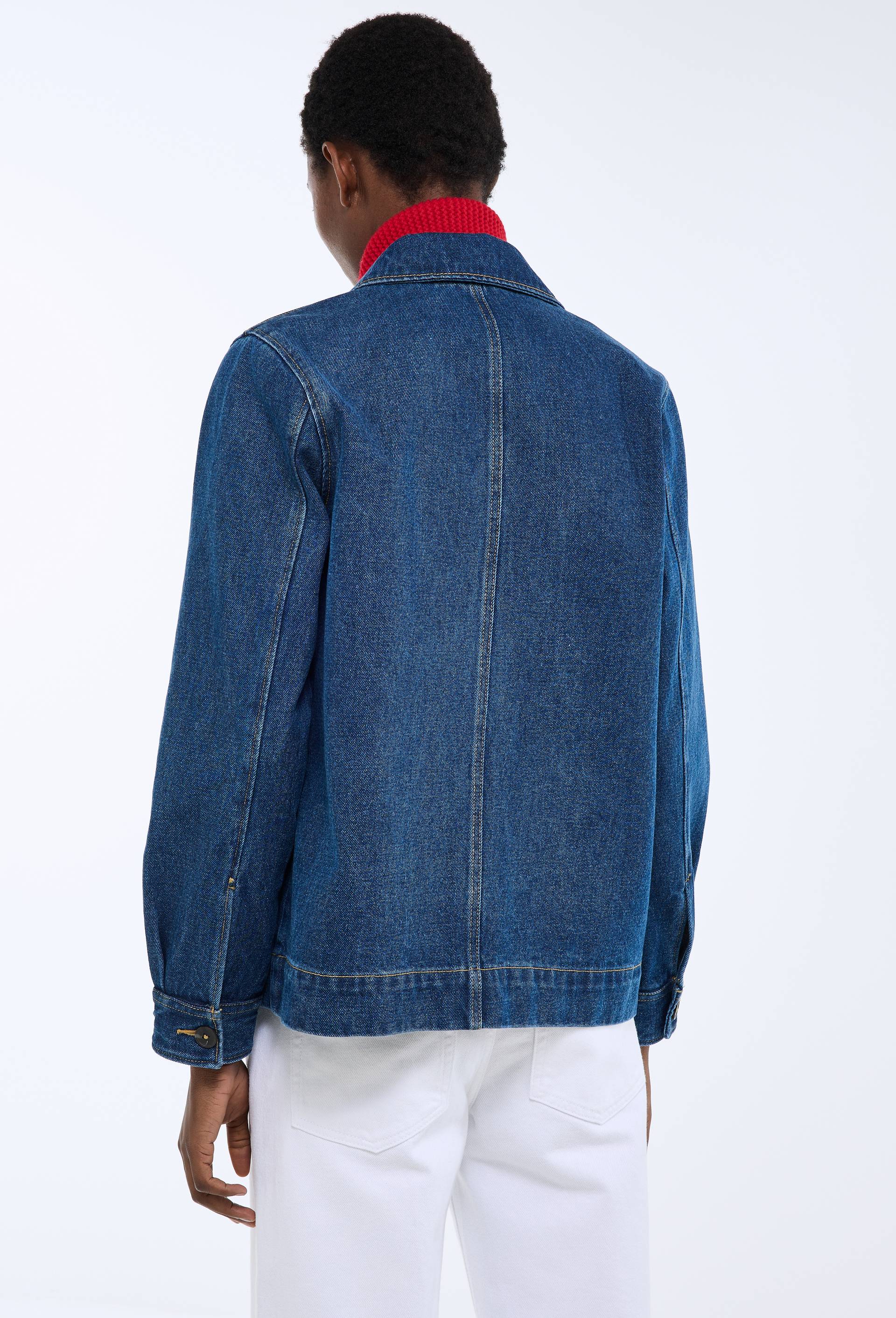 Veste courte en denim, Bleu fonc&eacute;, large image number 1