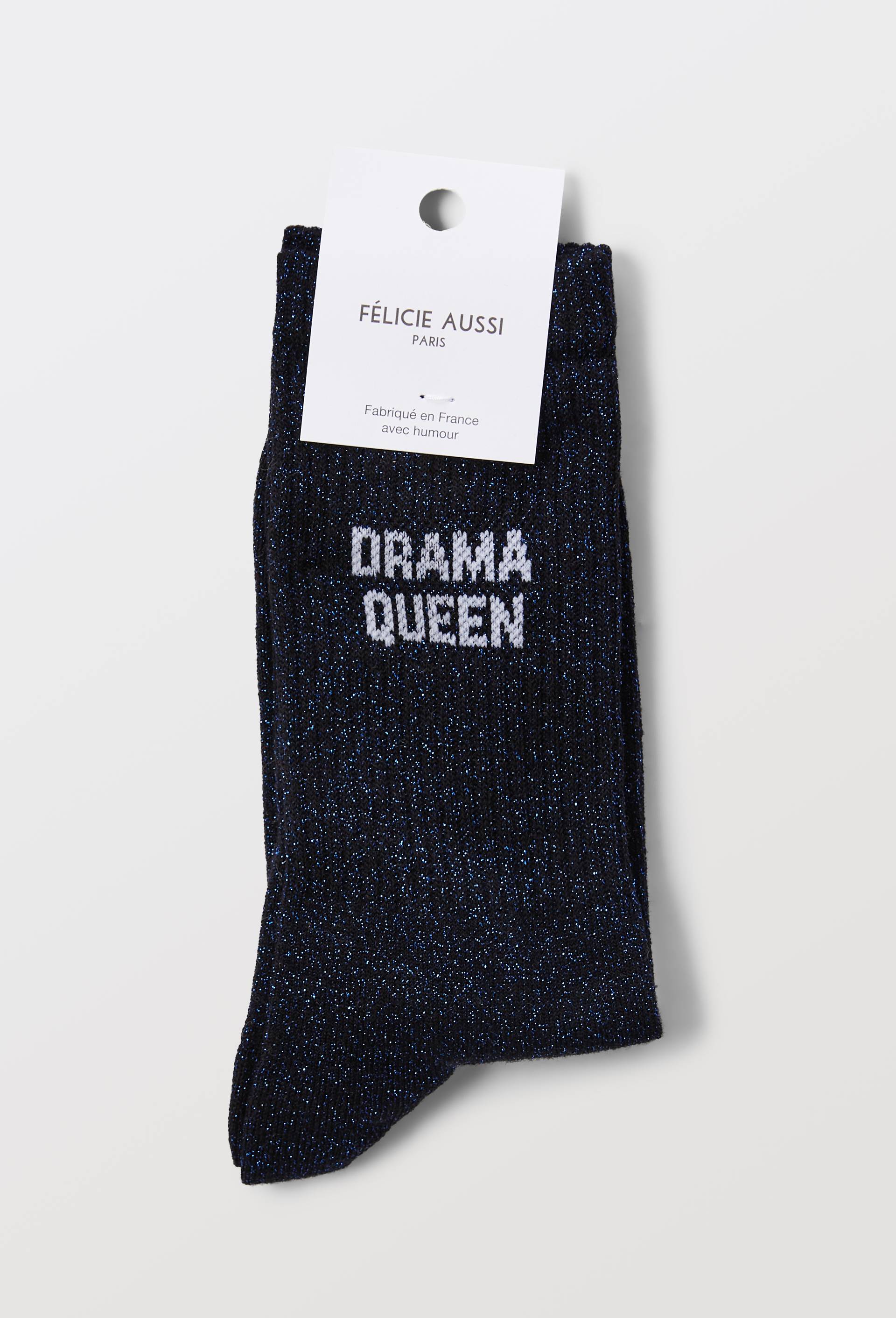 Paire de chaussettes &agrave; message FELICIE AUSSI, Bleu fonc&eacute;, large image number 3