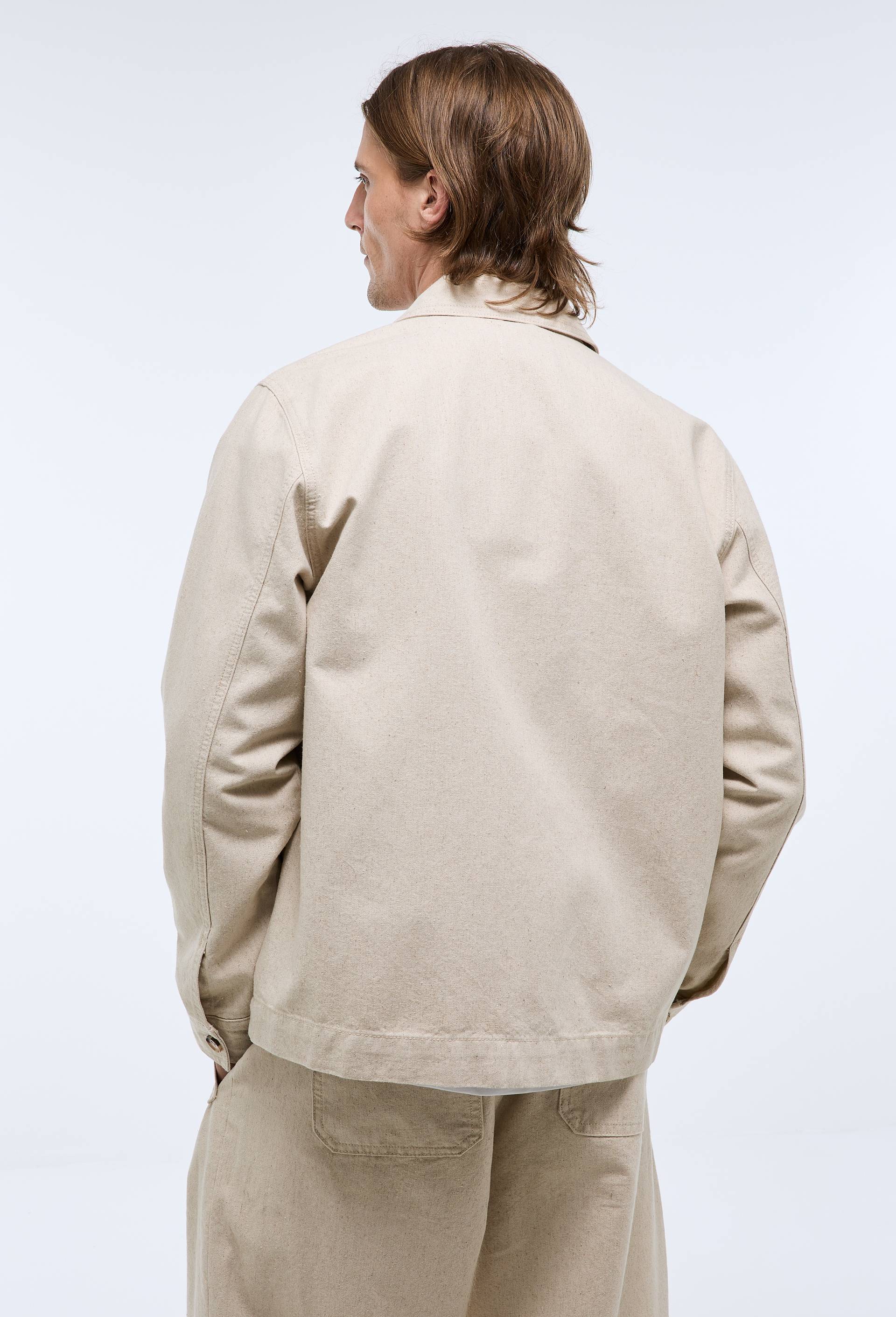 Veste en coton et lin, Ecru, large image number 2