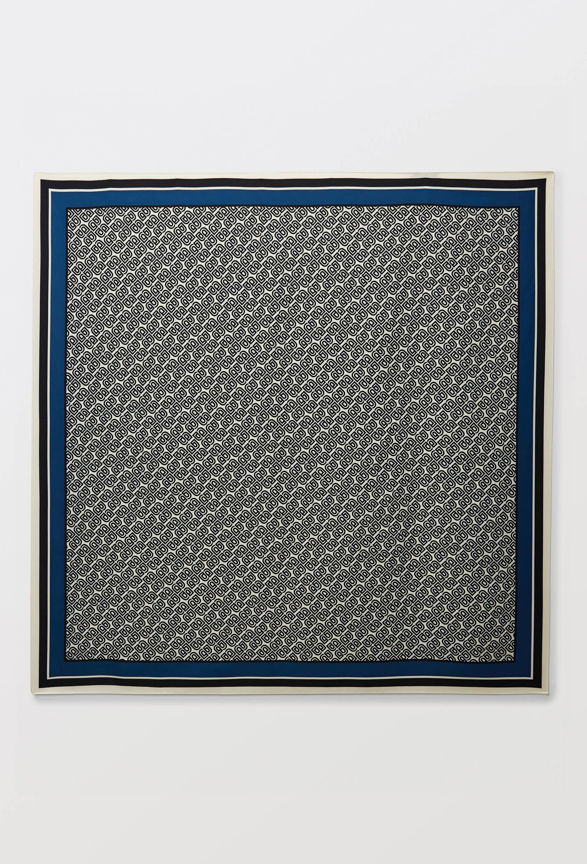 Foulard imprim&eacute;, mati&egrave;re recycl&eacute;e, Bleu fonc&eacute;, large image number 0.0