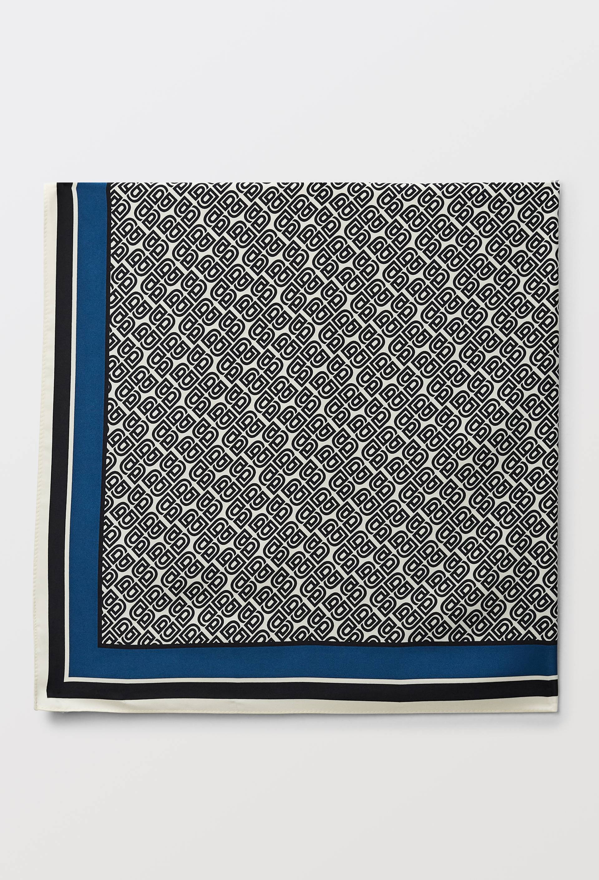 Foulard imprim&eacute;, mati&egrave;re recycl&eacute;e, Bleu fonc&eacute;, large image number 1
