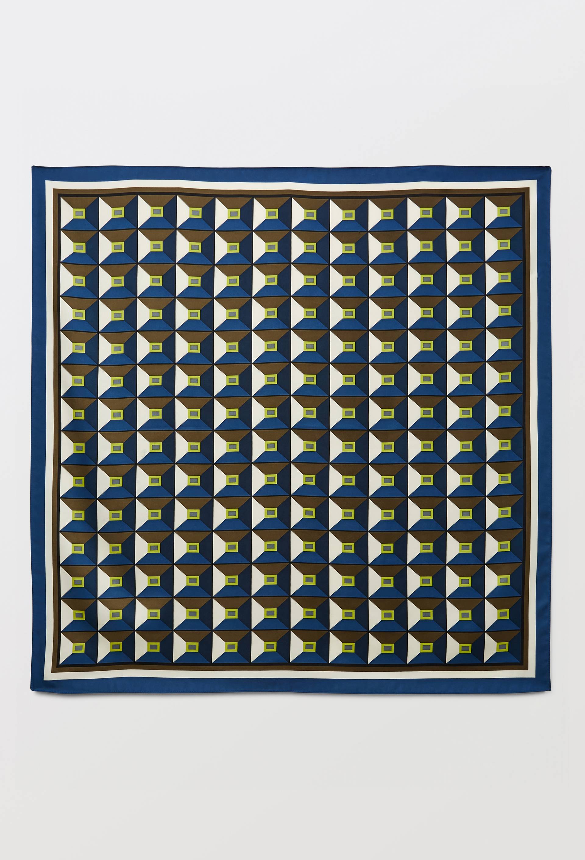Foulard imprim&eacute;, mati&egrave;re recycl&eacute;e, Bleu fonc&eacute;, large image number 0.0