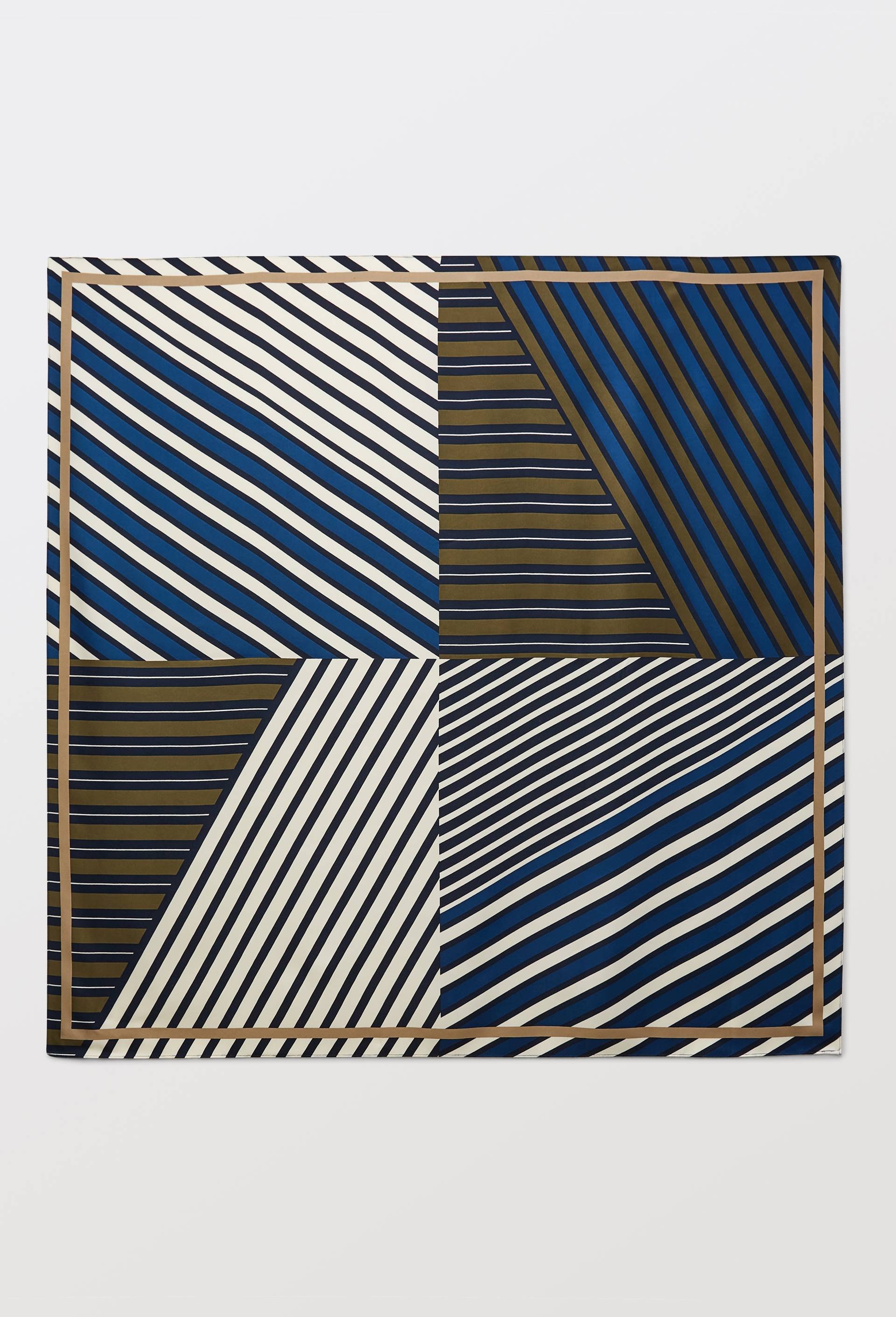 Foulard imprim&eacute;, mati&egrave;re recycl&eacute;e, Bleu fonc&eacute;, large image number 0