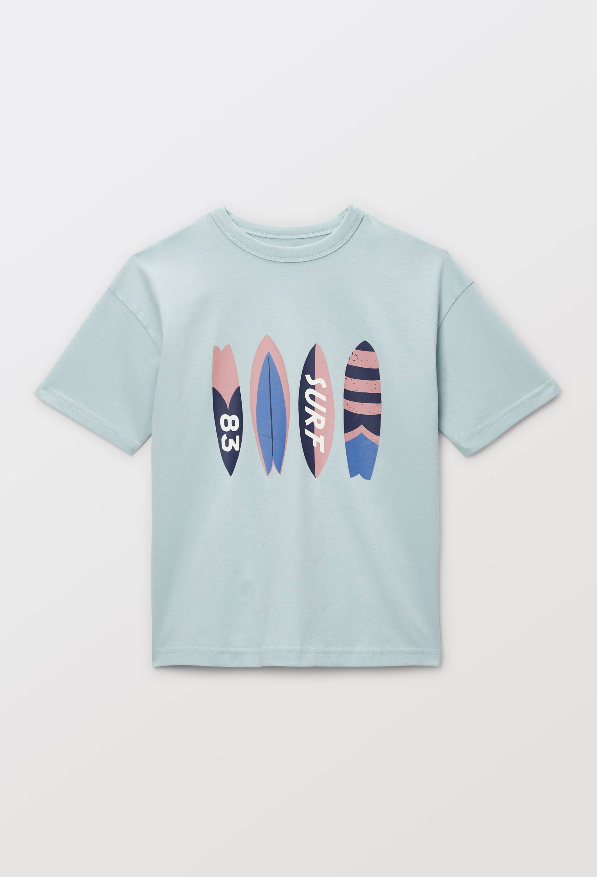T-shirt manches courtes imprim&eacute; en coton BIO GOTS, Bleu clair, large image number 1.0