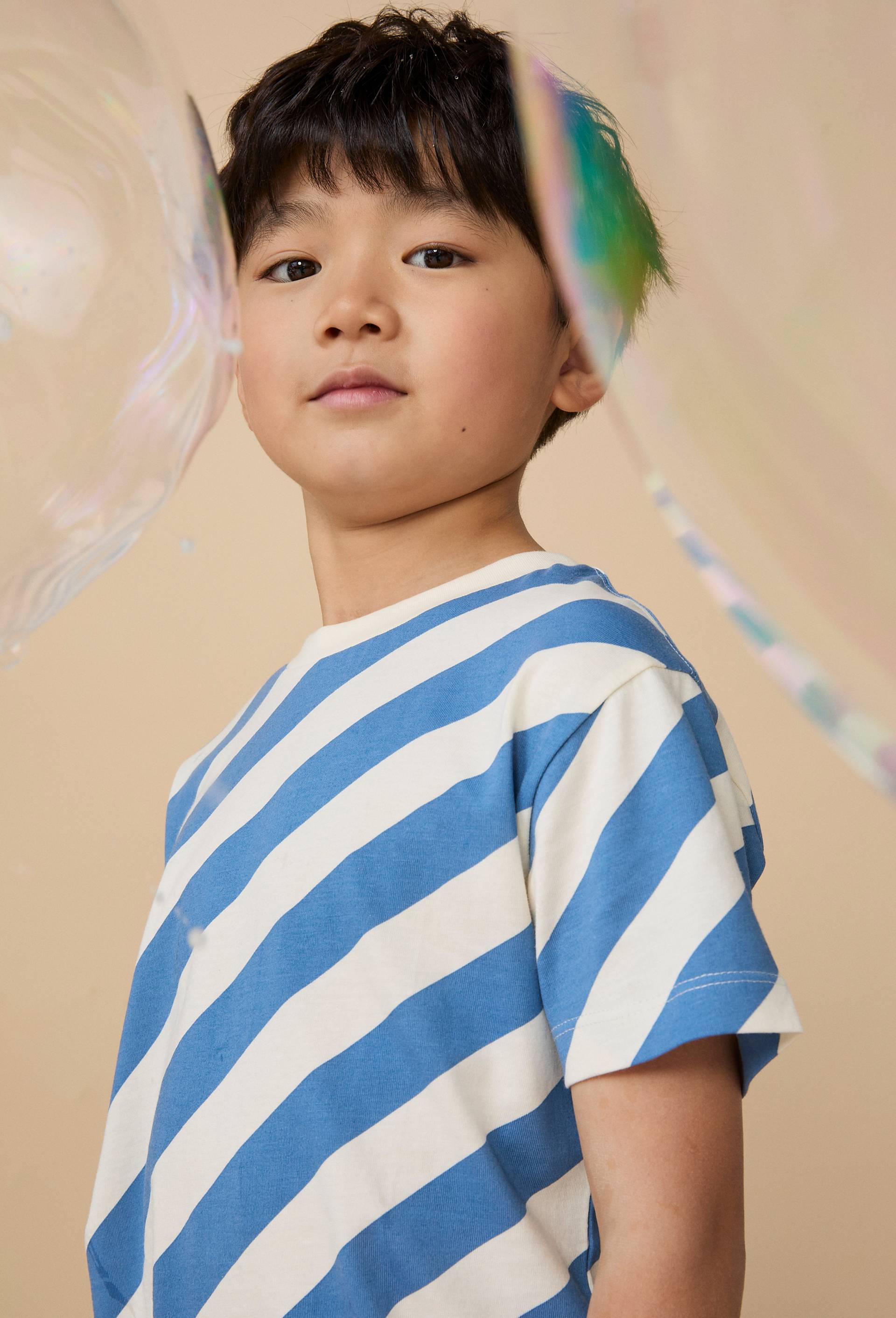 T-shirt manches courtes imprim&eacute; en coton BIO GOTS, Bleu, large image number 0