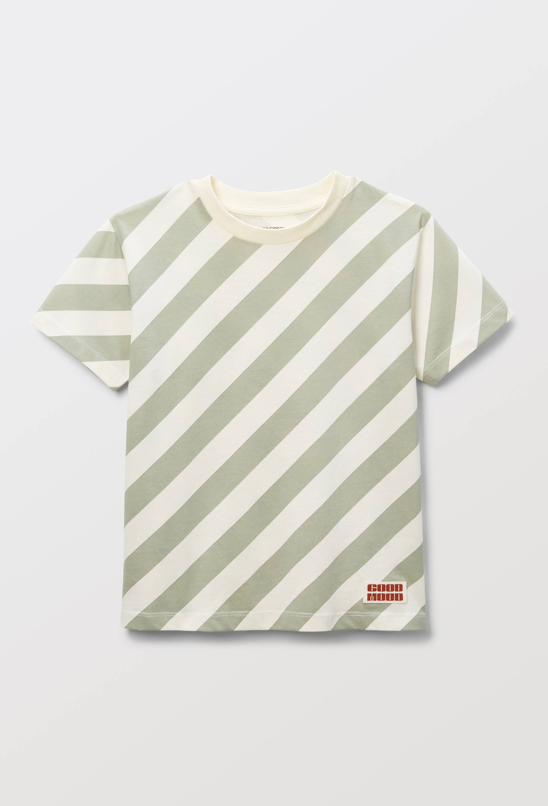 T-shirt manches courtes imprim&eacute; en coton BIO GOTS, Vert clair, large image number 0.0