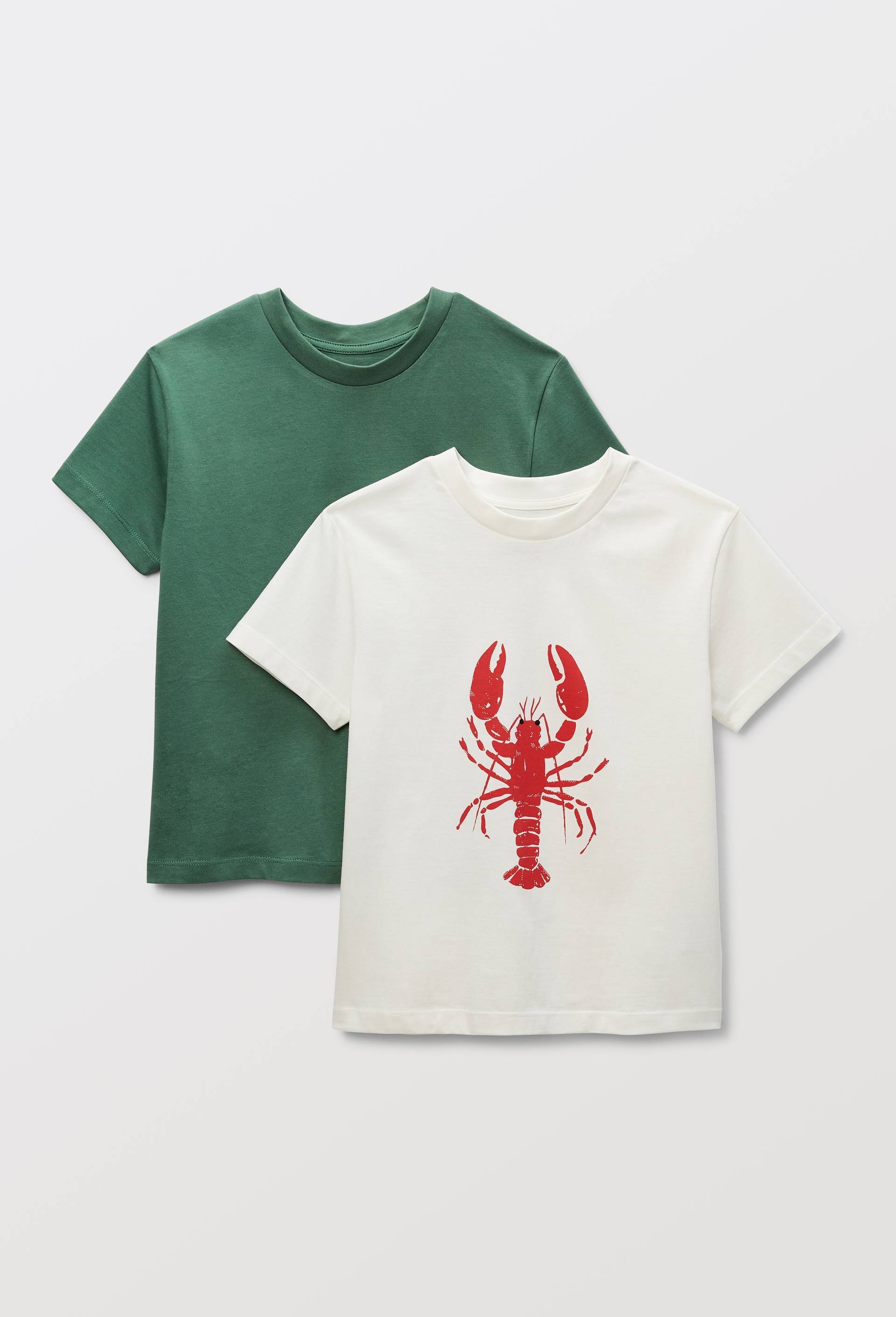 Lot de 2 t-shirts manches courtes en coton BIO GOTS, Ecru, large image number 2