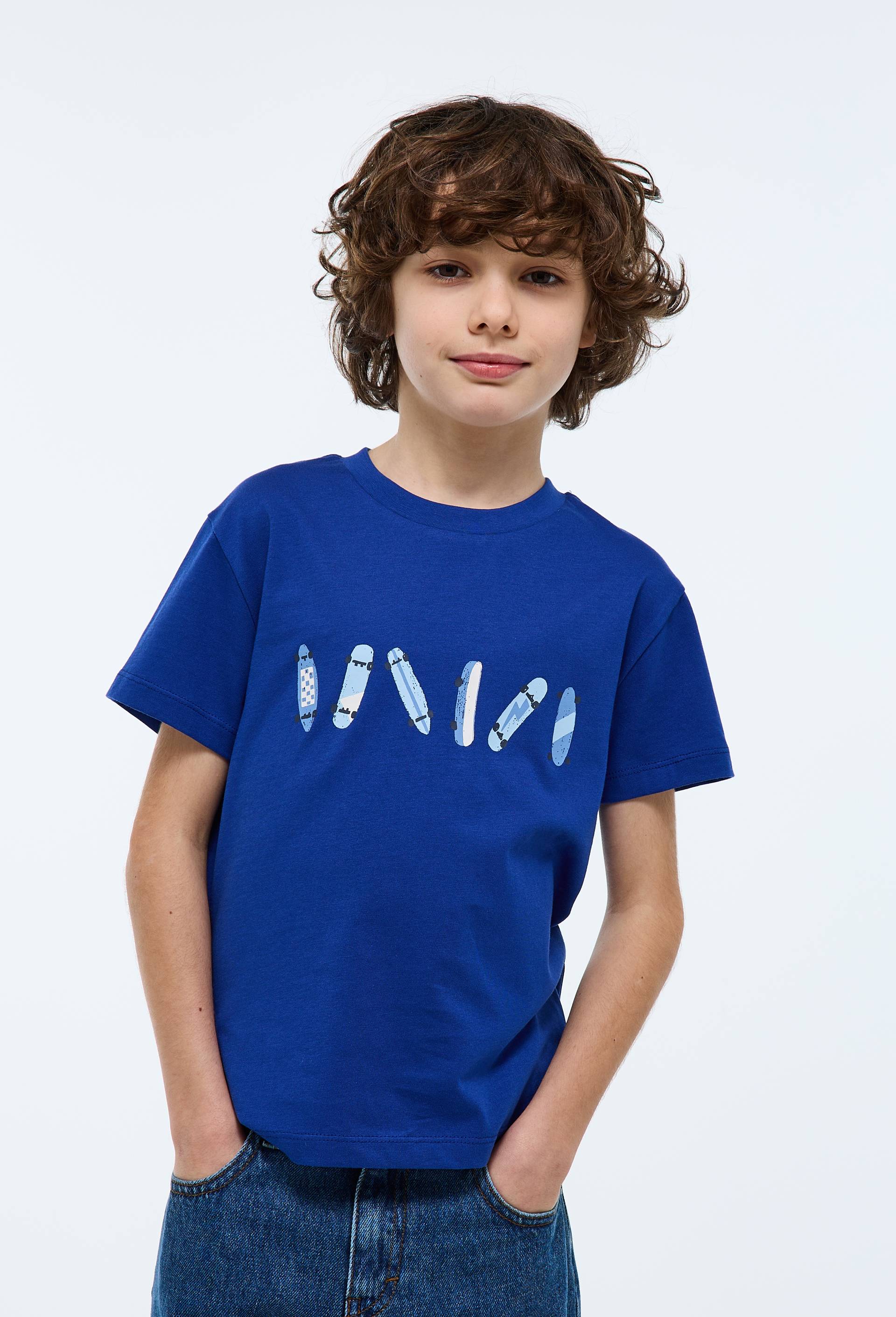 Lot de 2 t-shirts manches courtes en coton BIO GOTS, Bleu, large image number 0.0