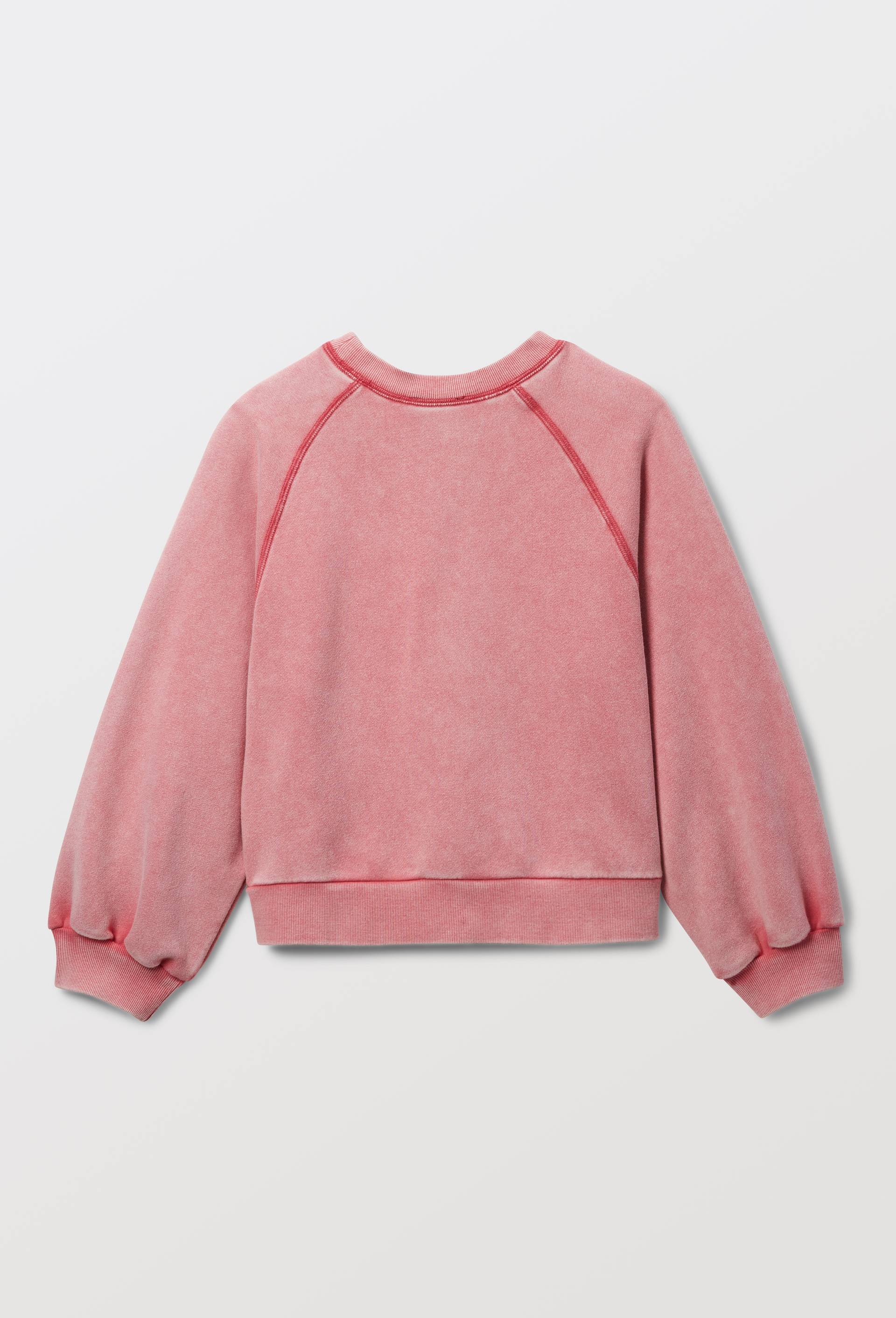 Sweat uni avec broderie en coton, Rose, large image number 2