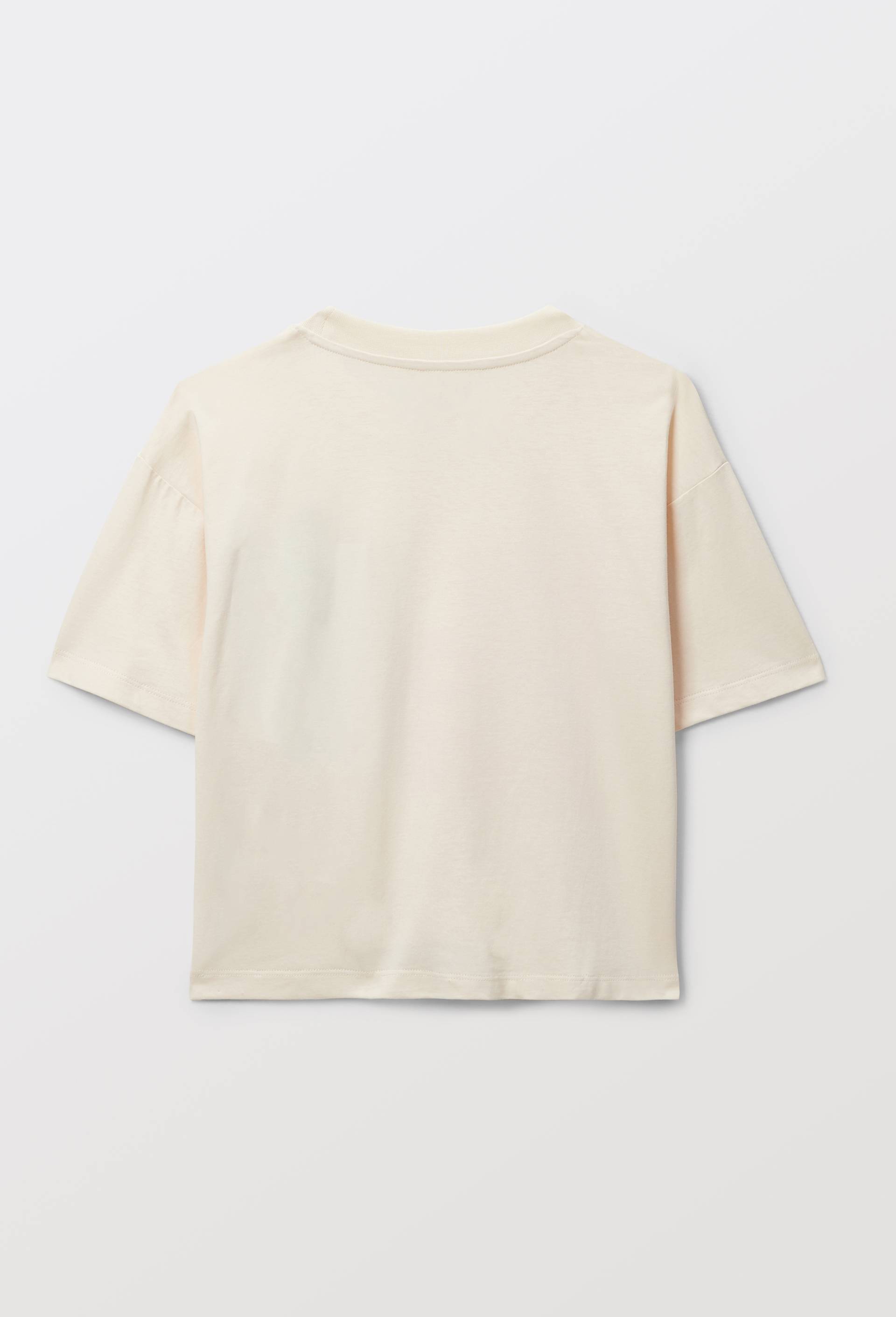 Tee-shirt &agrave; inscription en coton, Beige clair, large image number 3